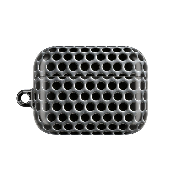 Brushed Perforated Steel · Hard Case for AirPods & AirPods Pro · Silver