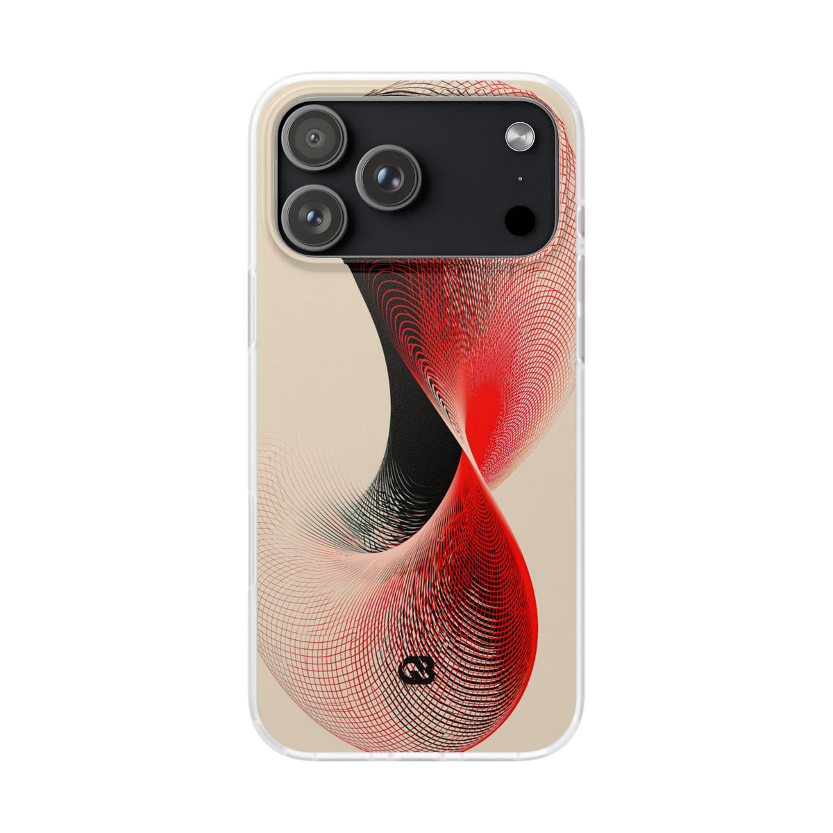 Red Lite Phone Case for iPhone - Scarlet Wireframe Helix