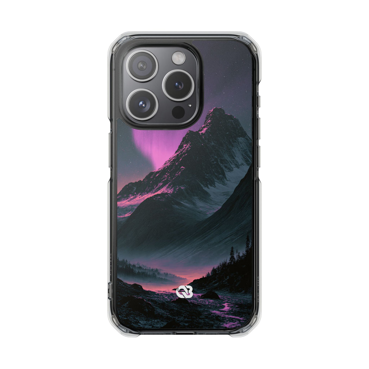 Arctic Aurora Summit · Clear Impact Magnetic Phone Case for iPhone · Black