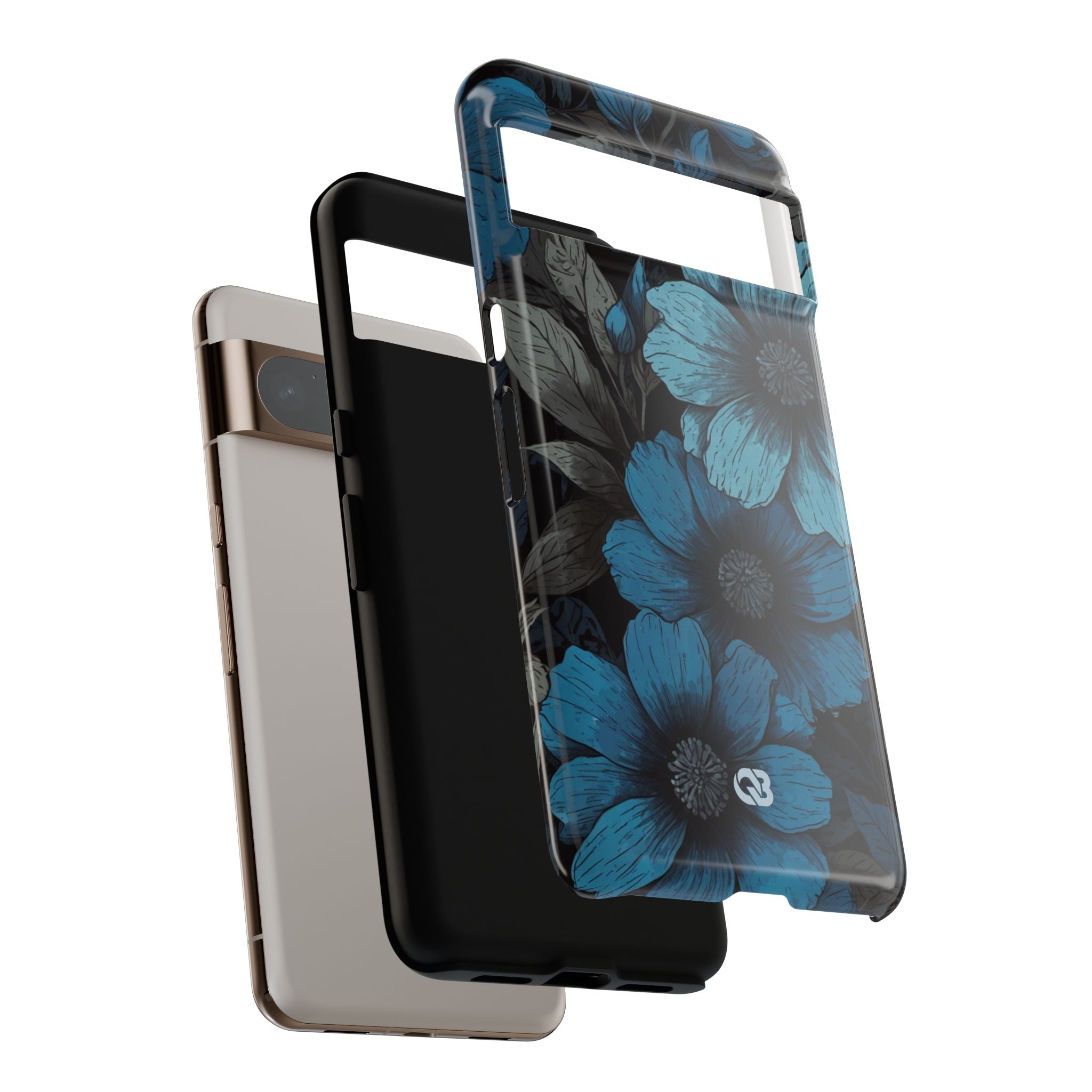 Obsidian Blue Petals · Tough Phone Case for Google Pixel