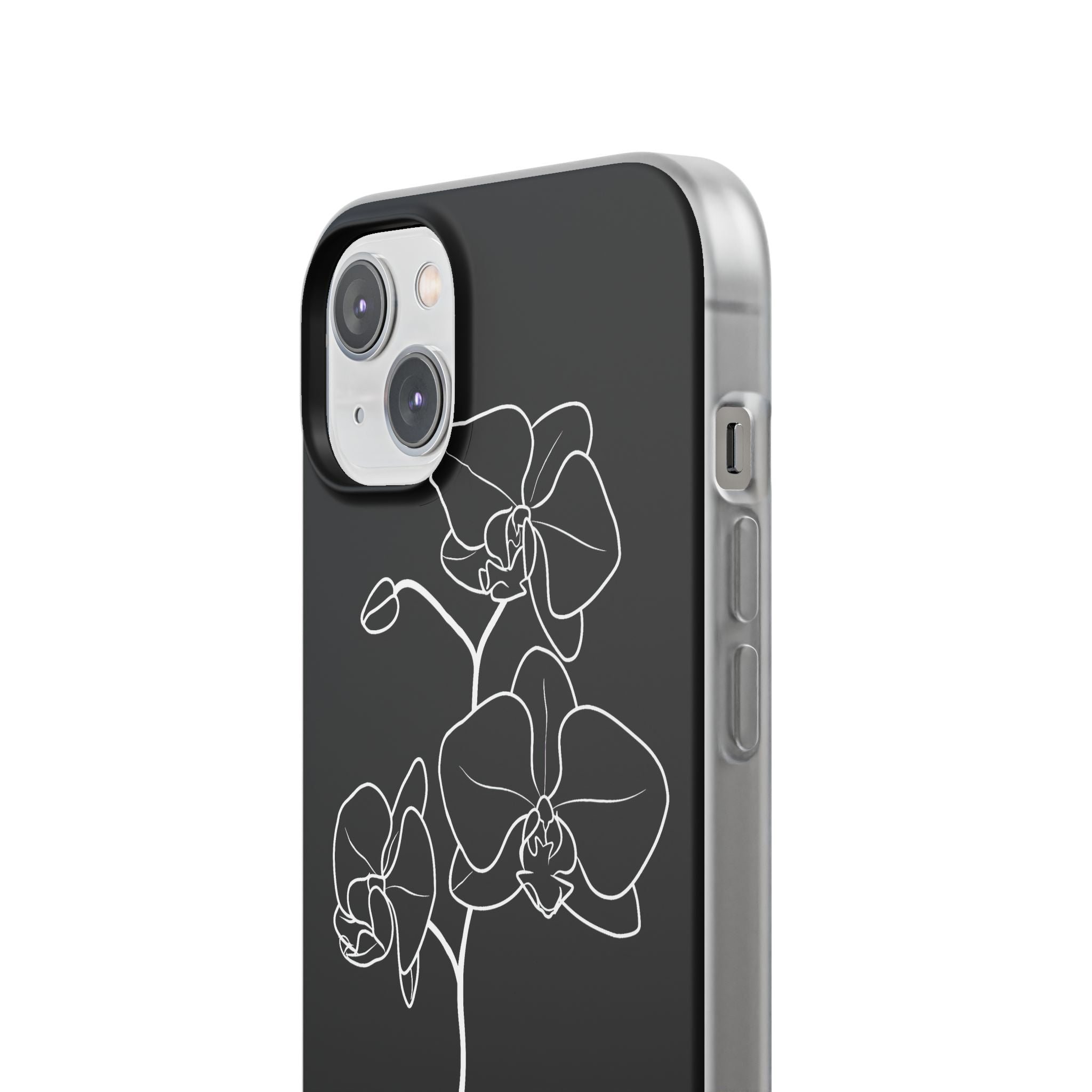 Black Lite Phone Case for iPhone - Noir Alabaster Orchid