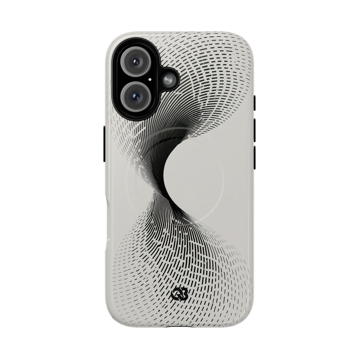 White Tough 2.0 Magsafe Phone Case for iPhone - Linear Torsion Grid