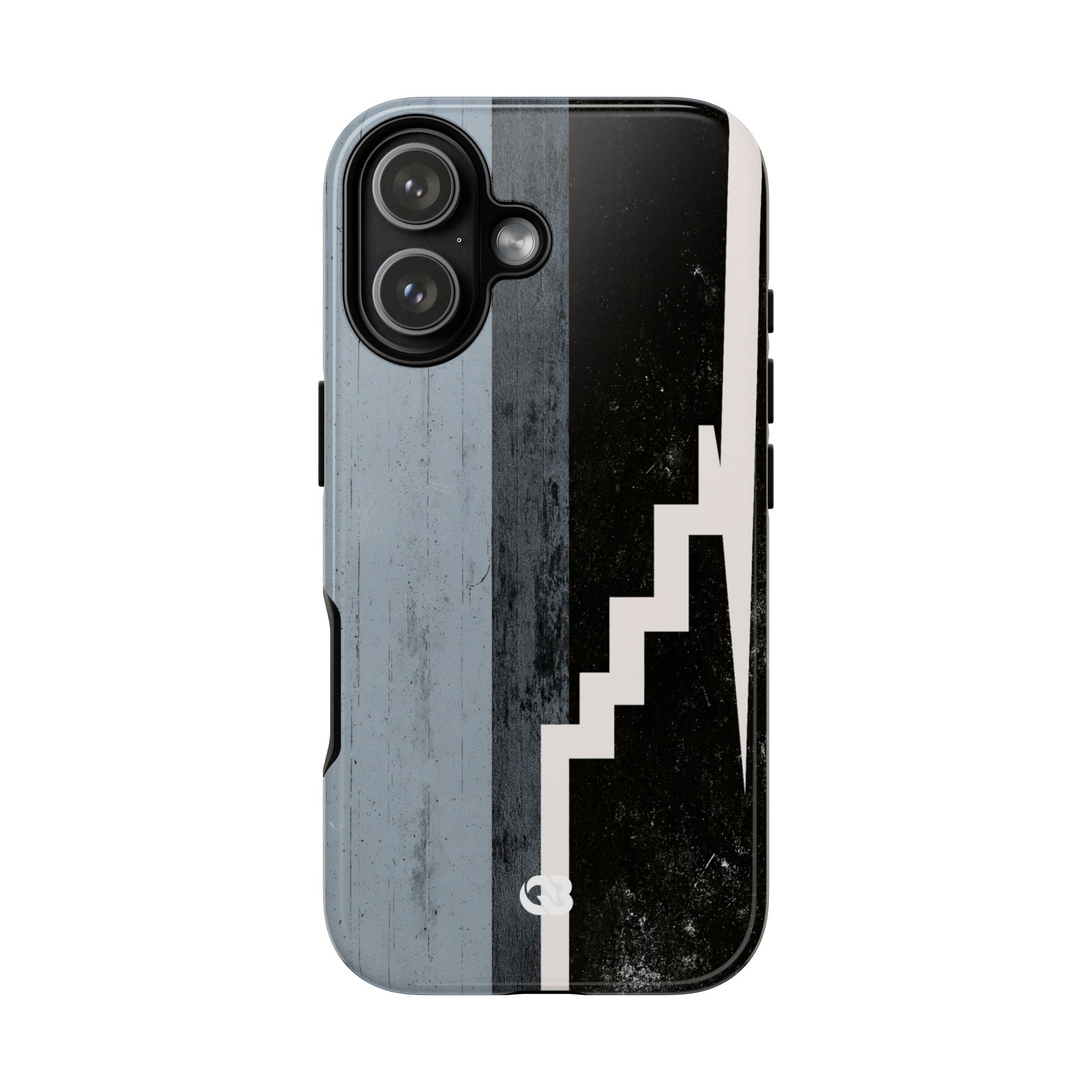 Grey Tough Phone Case for iPhone - Industrial Concrete Void