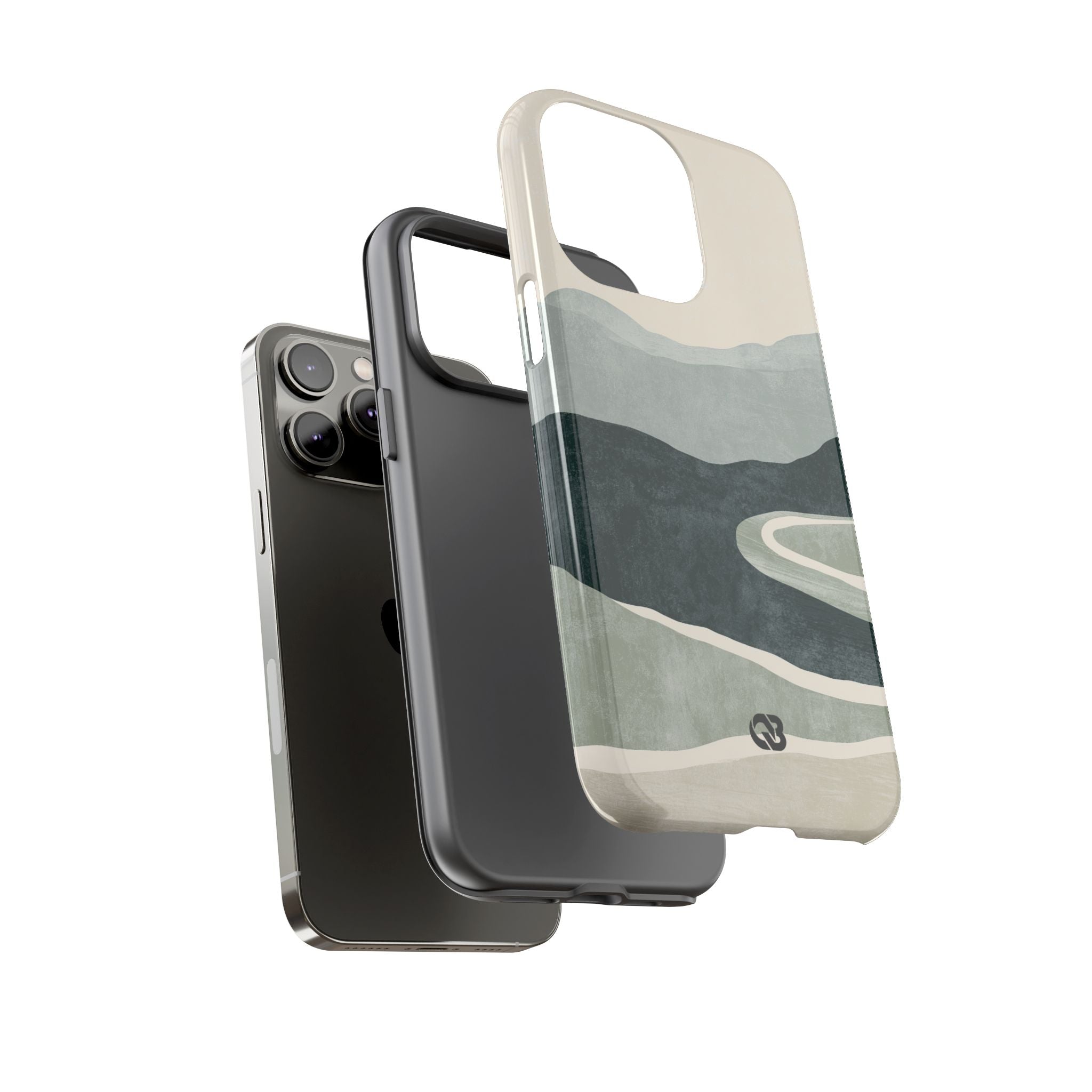 Green Tough Phone Case for iPhone - Misty Sage Valley