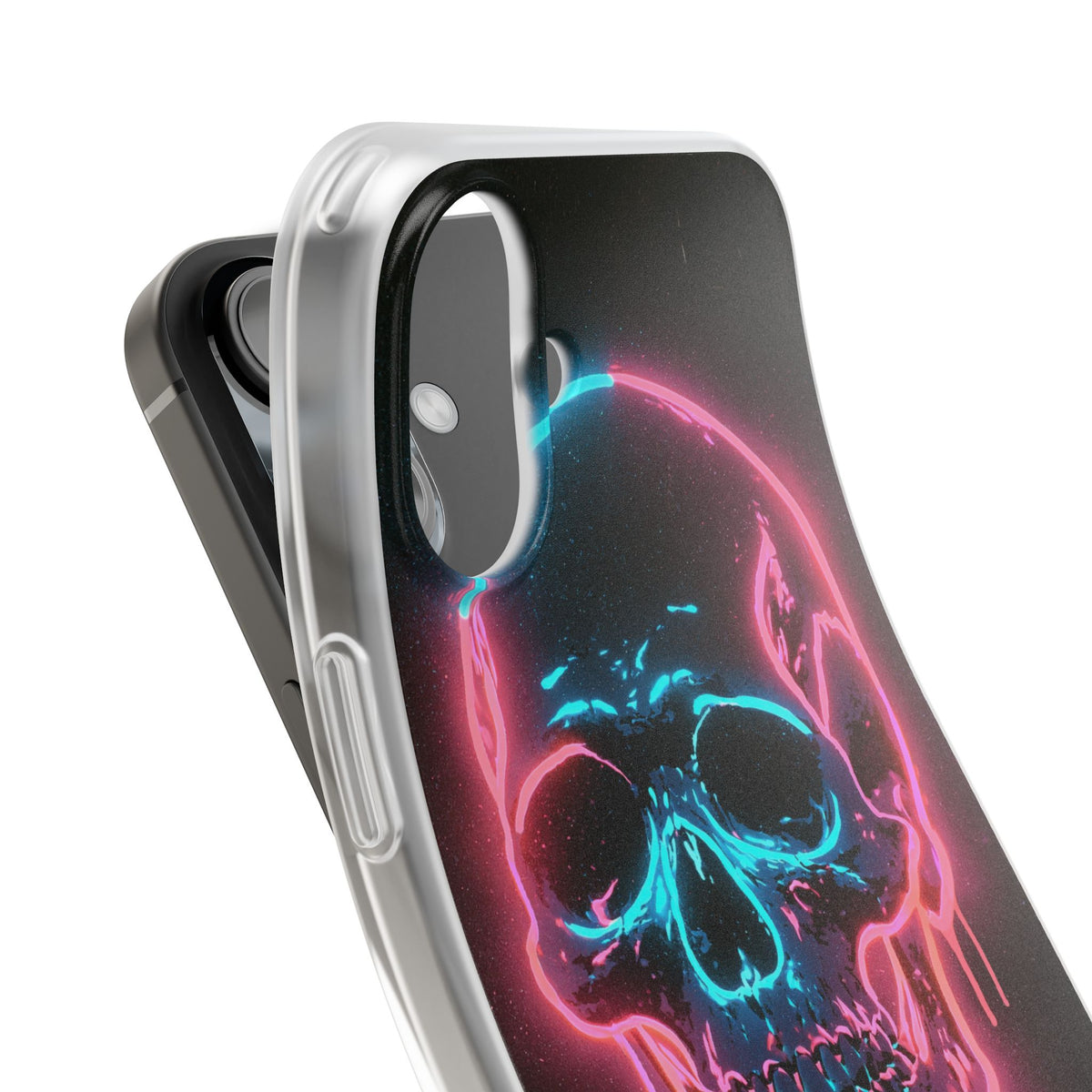 Neon Drip Skull · Lite Phone Case for iPhone · Black