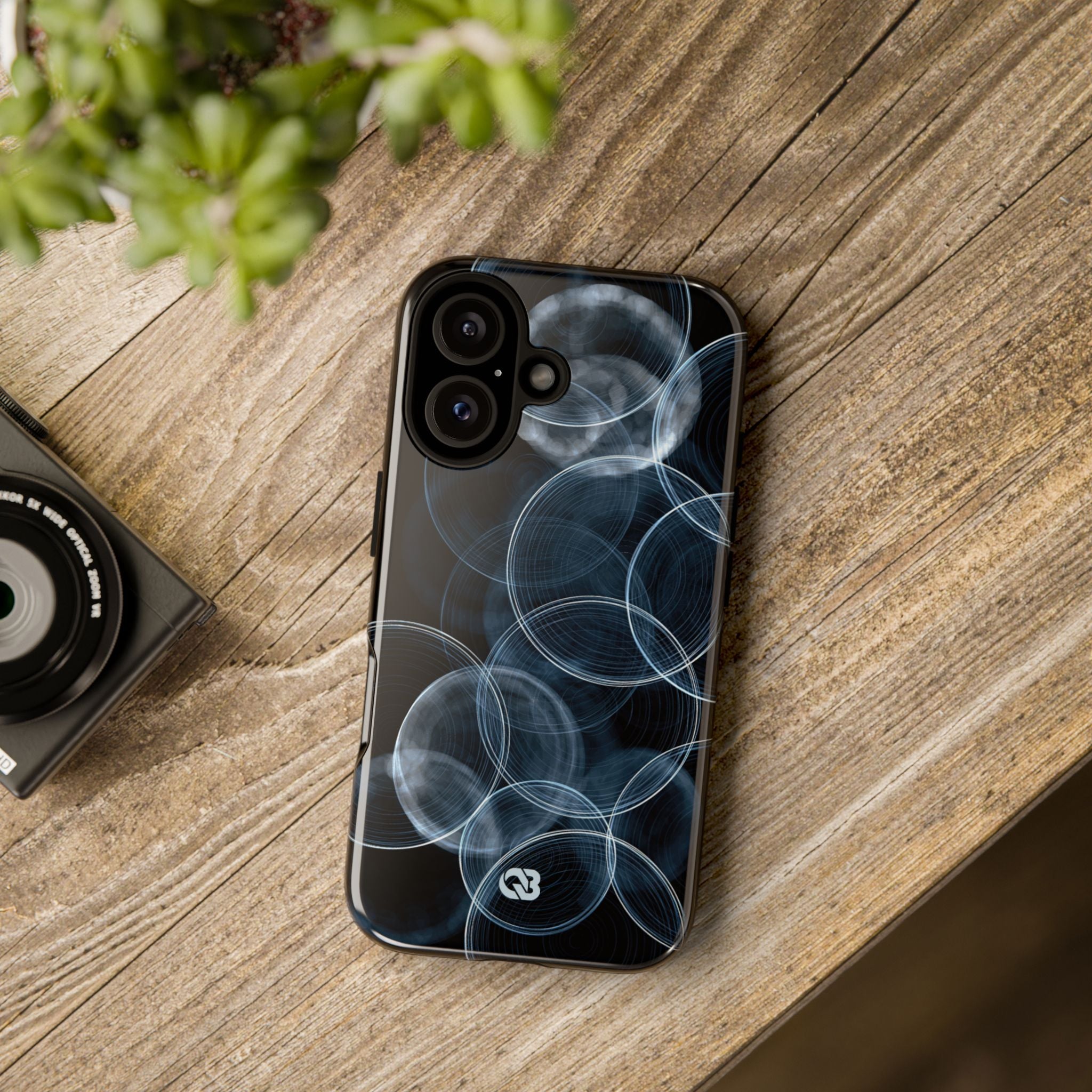 Blue Tough Phone Case for iPhone - Cyan Pulse Ripple