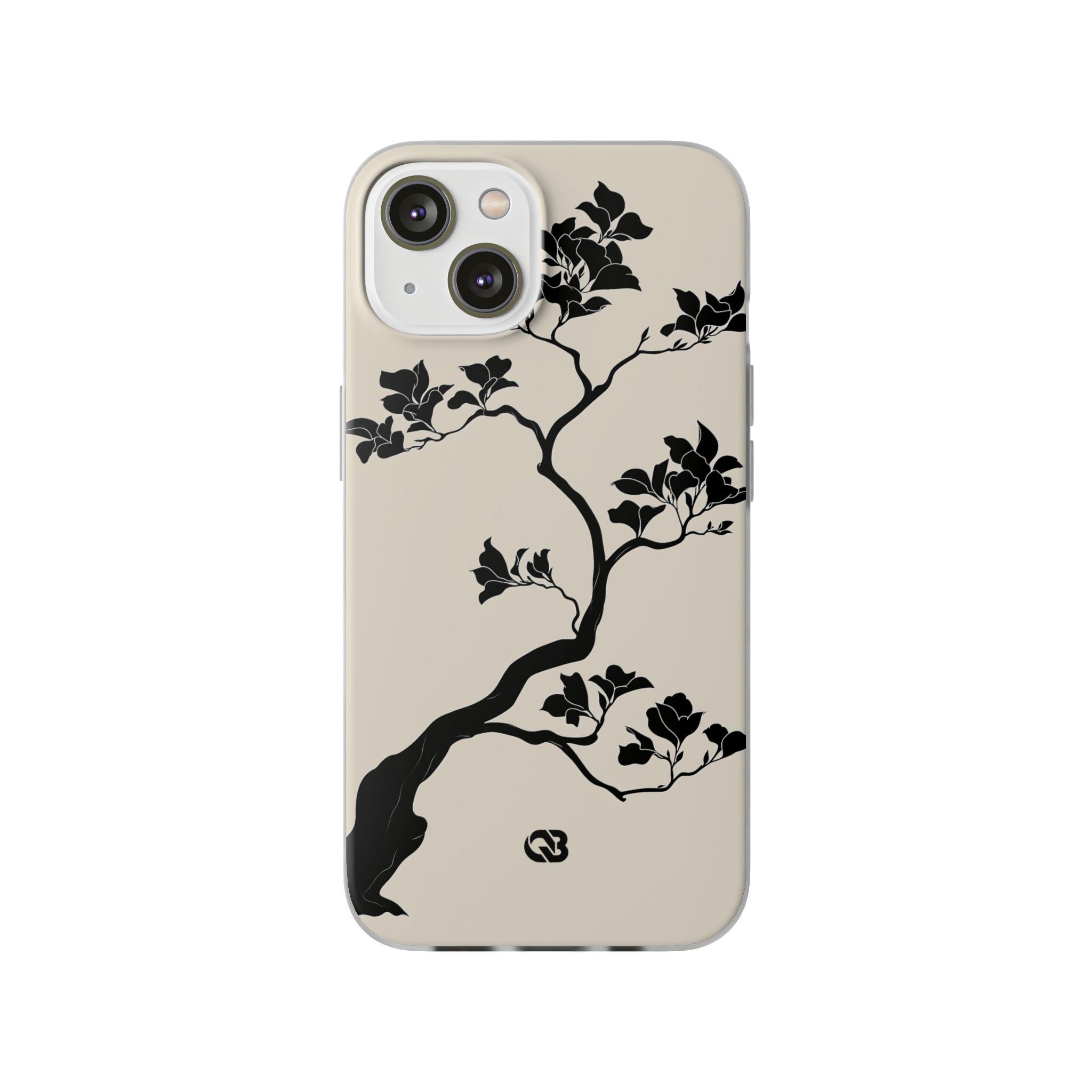 Beige Lite Phone Case for iPhone - Obsidian Bonsai Silhouette