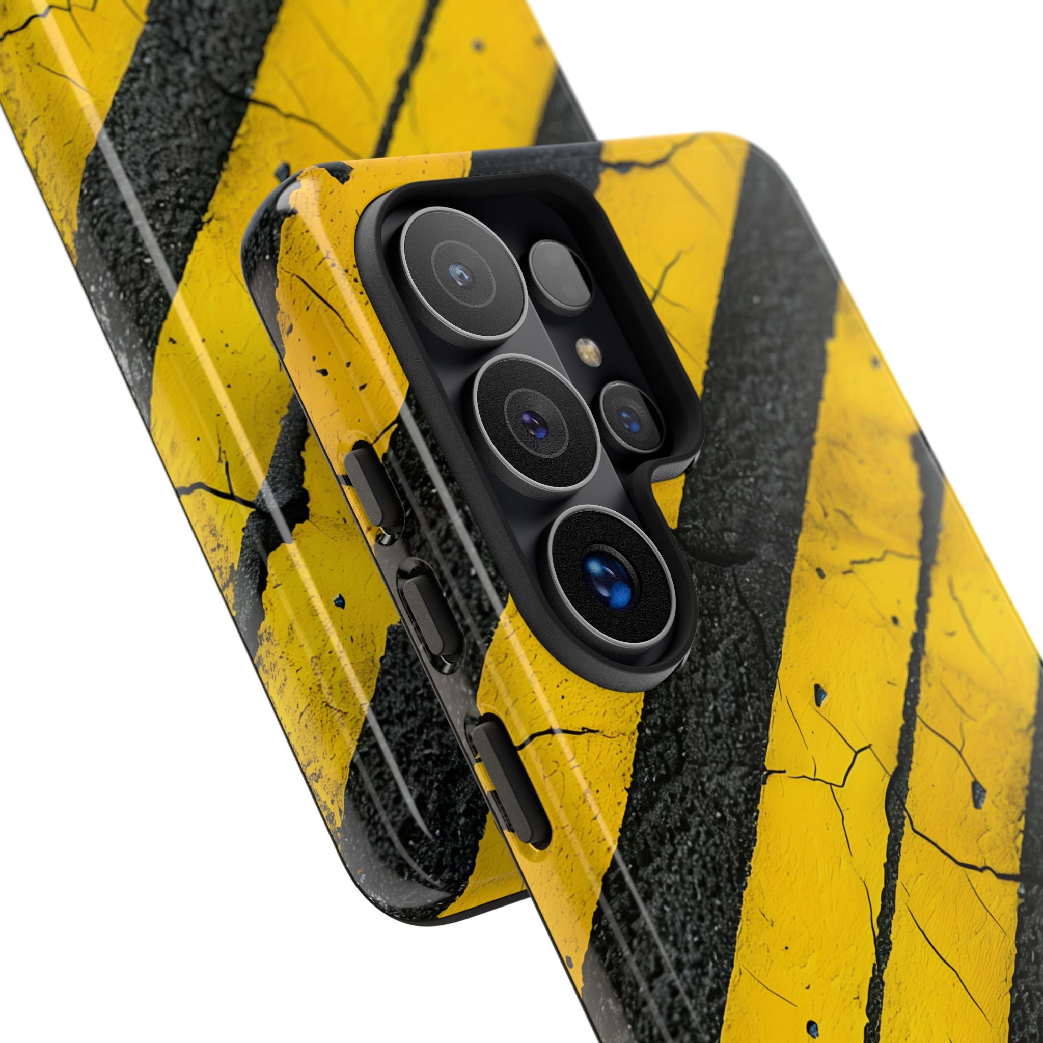 Cracked Hazard Stripes · Tough Handyhülle für Samsung