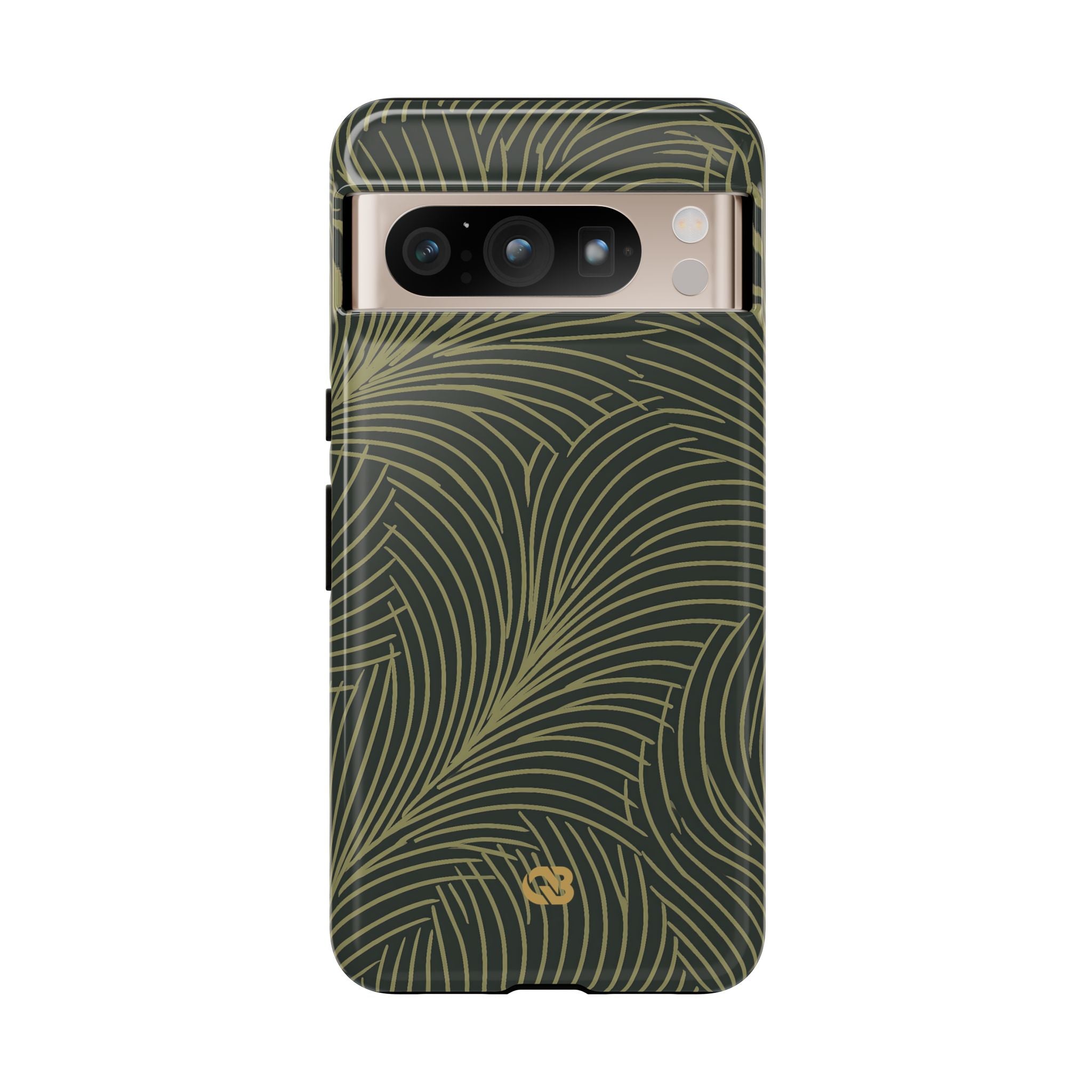 Green Tough Phone Case for Google Pixel - Dark Olive Plume