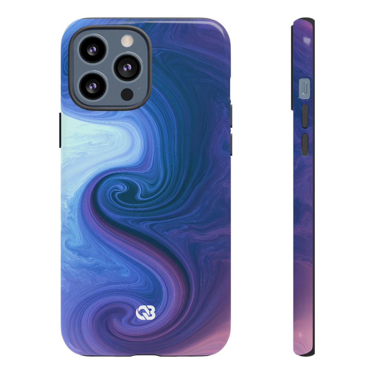 Azure Fluid Swirl · Tough Phone Case for iPhone · Blue
