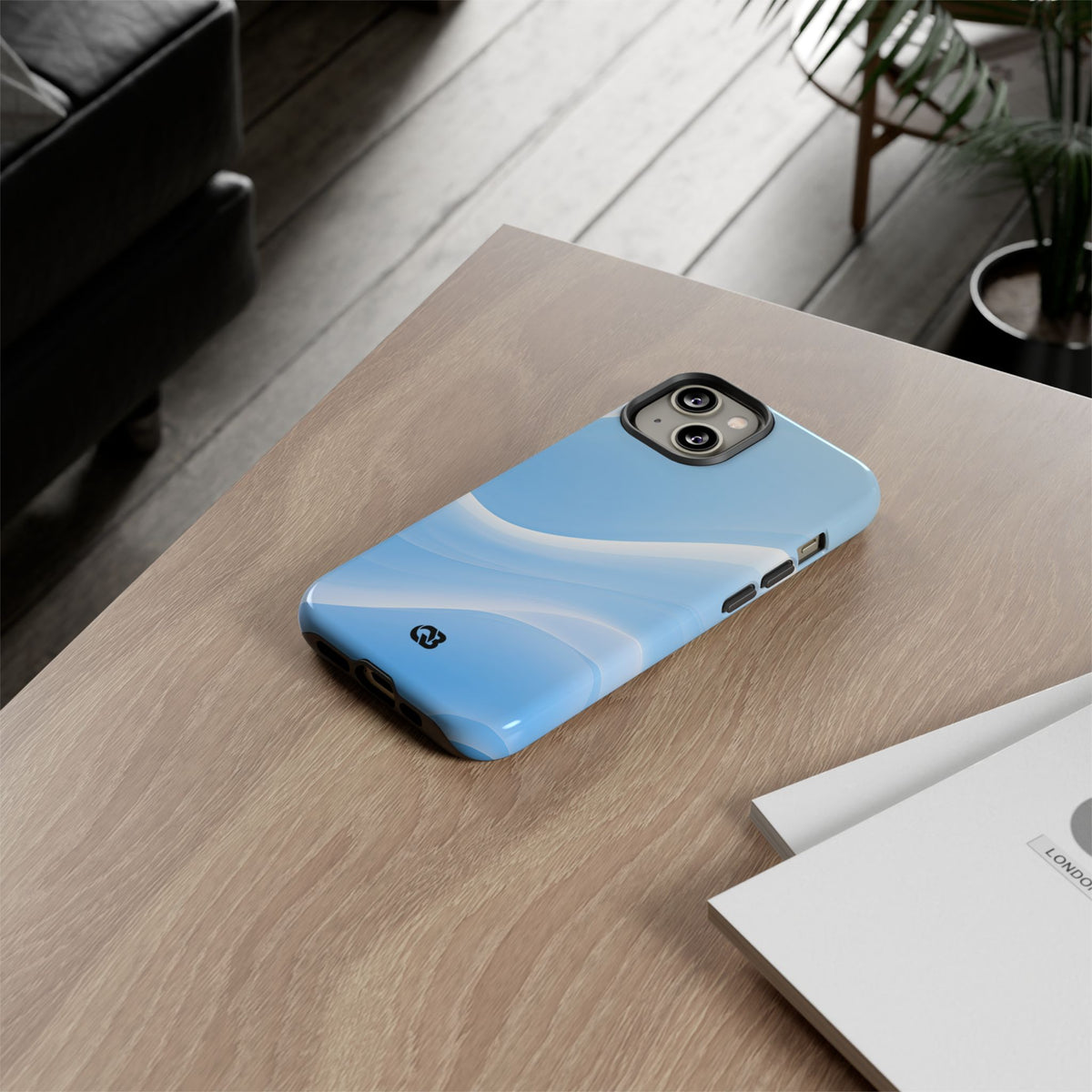 Blue Tough Phone Case for iPhone - Glacial Blue Silk