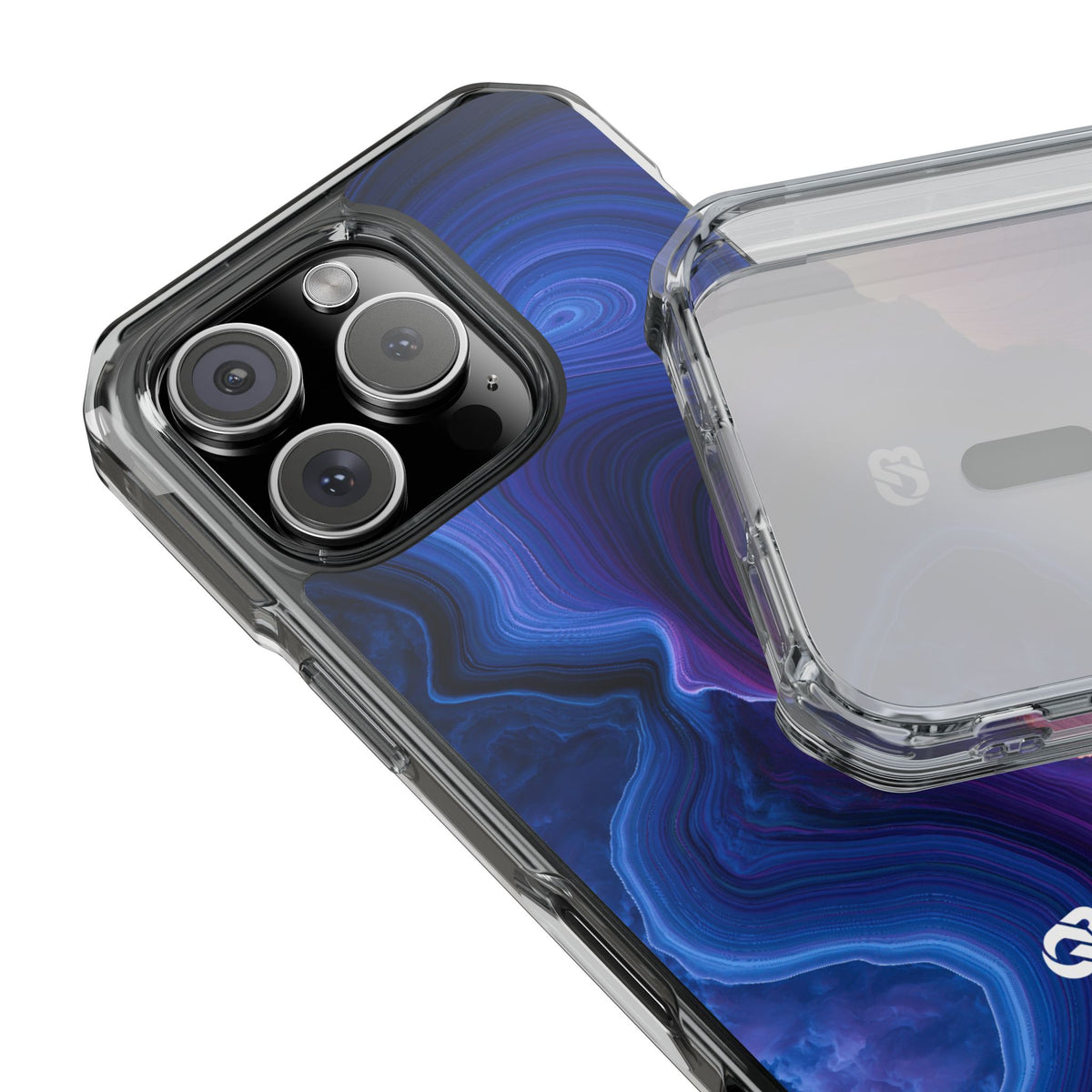 Radiant Strata · Clear Impact Magnetic Phone Case for iPhone · Blue