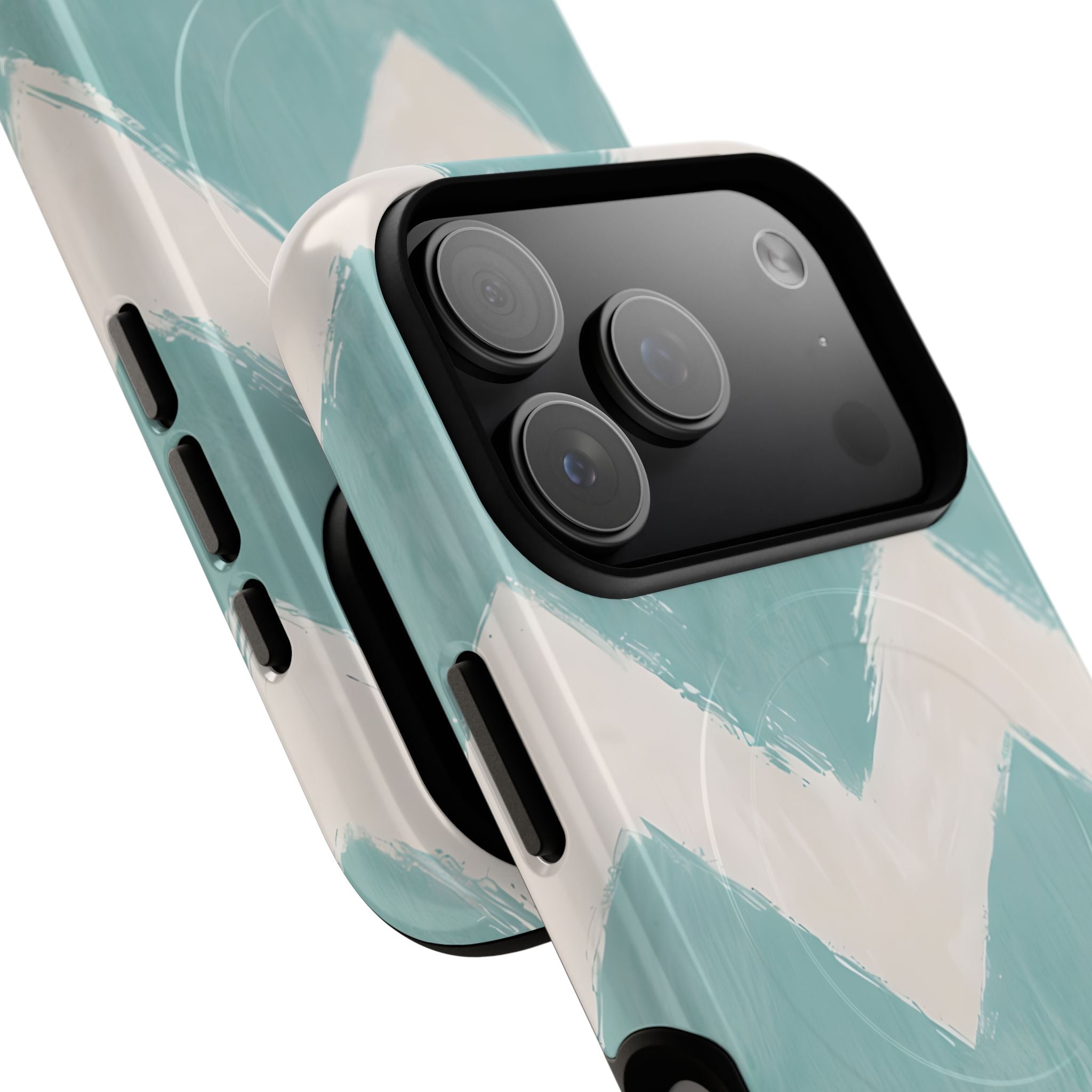 Teal Painted Chevron · Tough+ Phone Case for iPhone · Magsafe