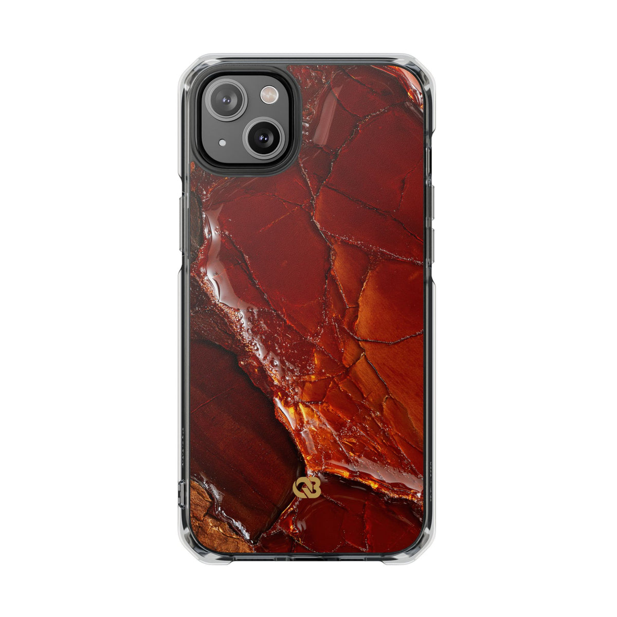 Amber Embrace · Clear Impact Magnetic Phone Case for iPhone · Brown