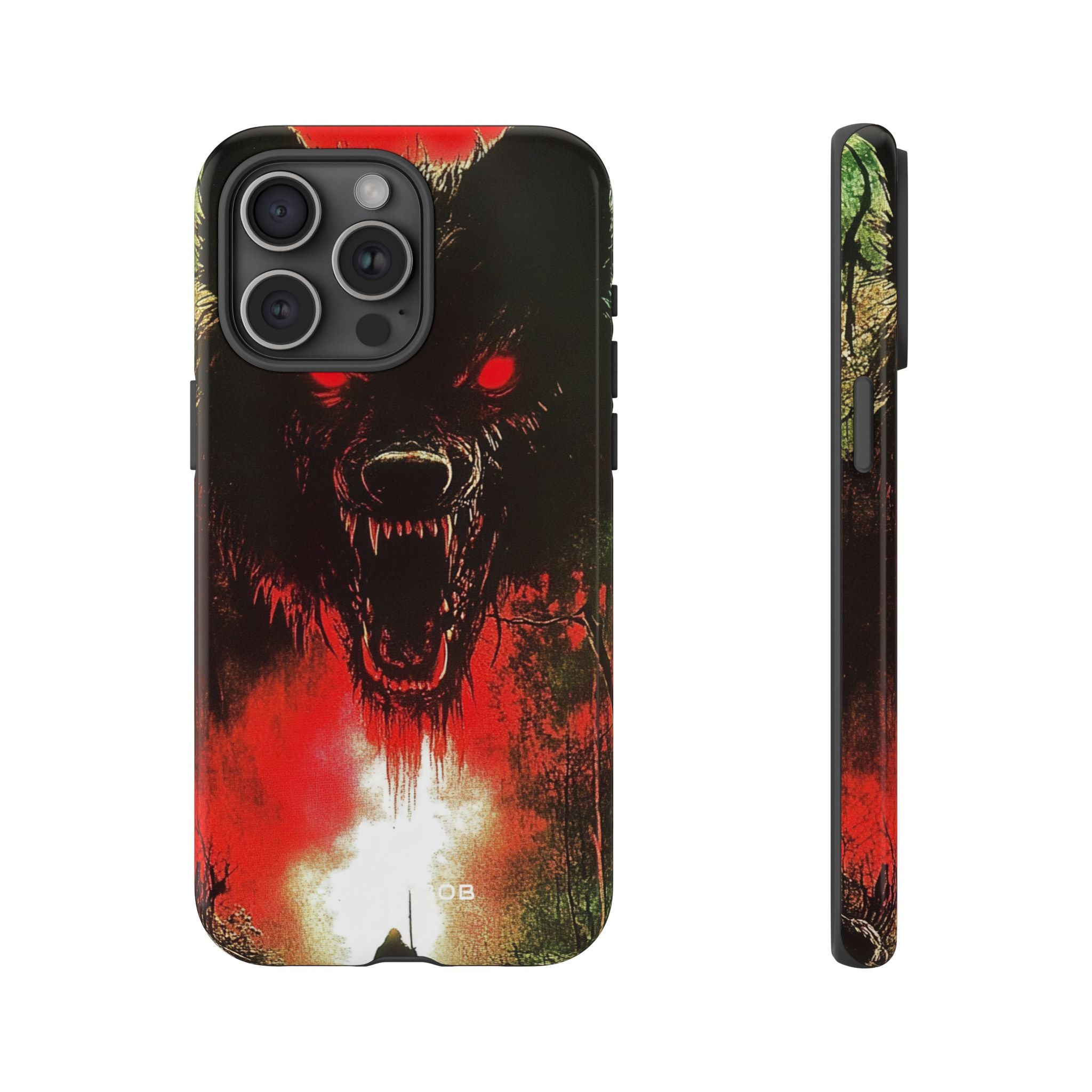 Crimson Wolf iPhone 15 Pro Max Case - Tough