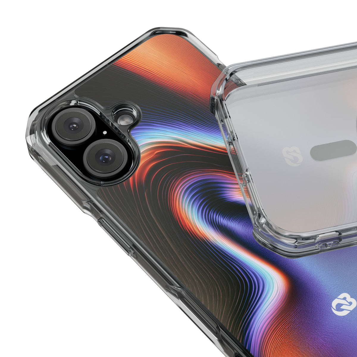 Prismatic Resonance · Clear Impact Magnetic Phone Case for iPhone · Purple