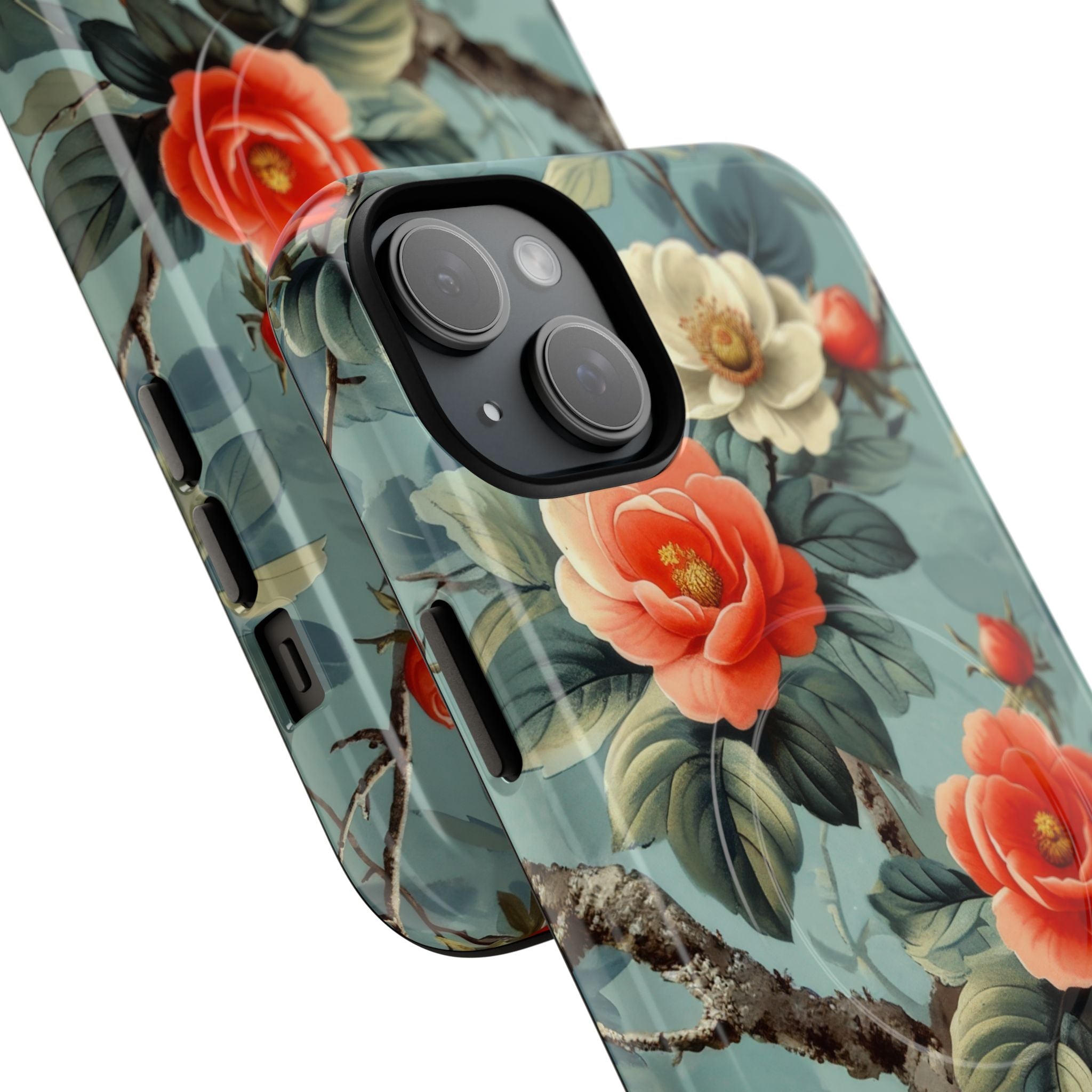 Coral Bloom iPhone 15 Plus hoesje - Tough+