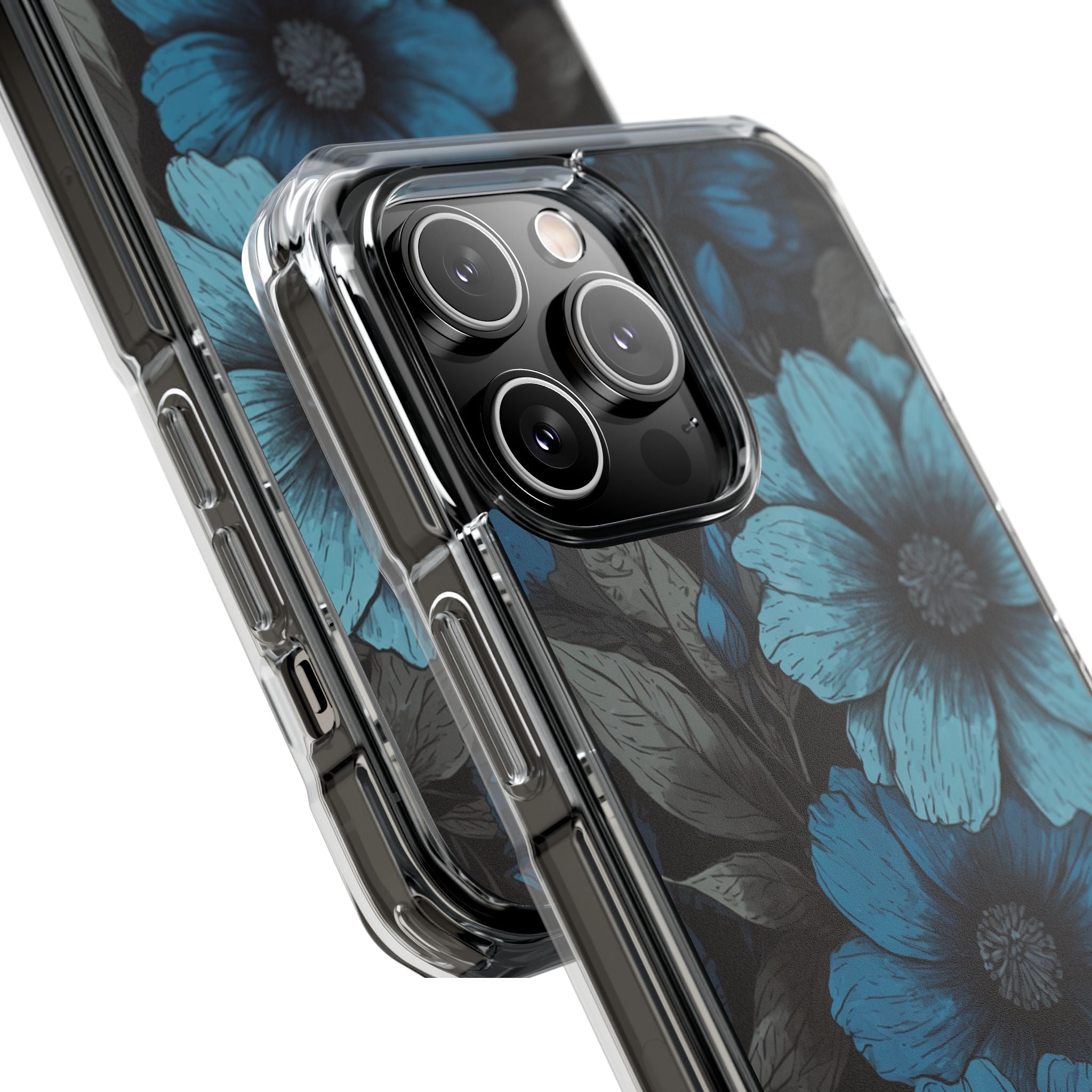 Obsidian Blue Petals · Impact Telefoncover til iPhone · Magsafe