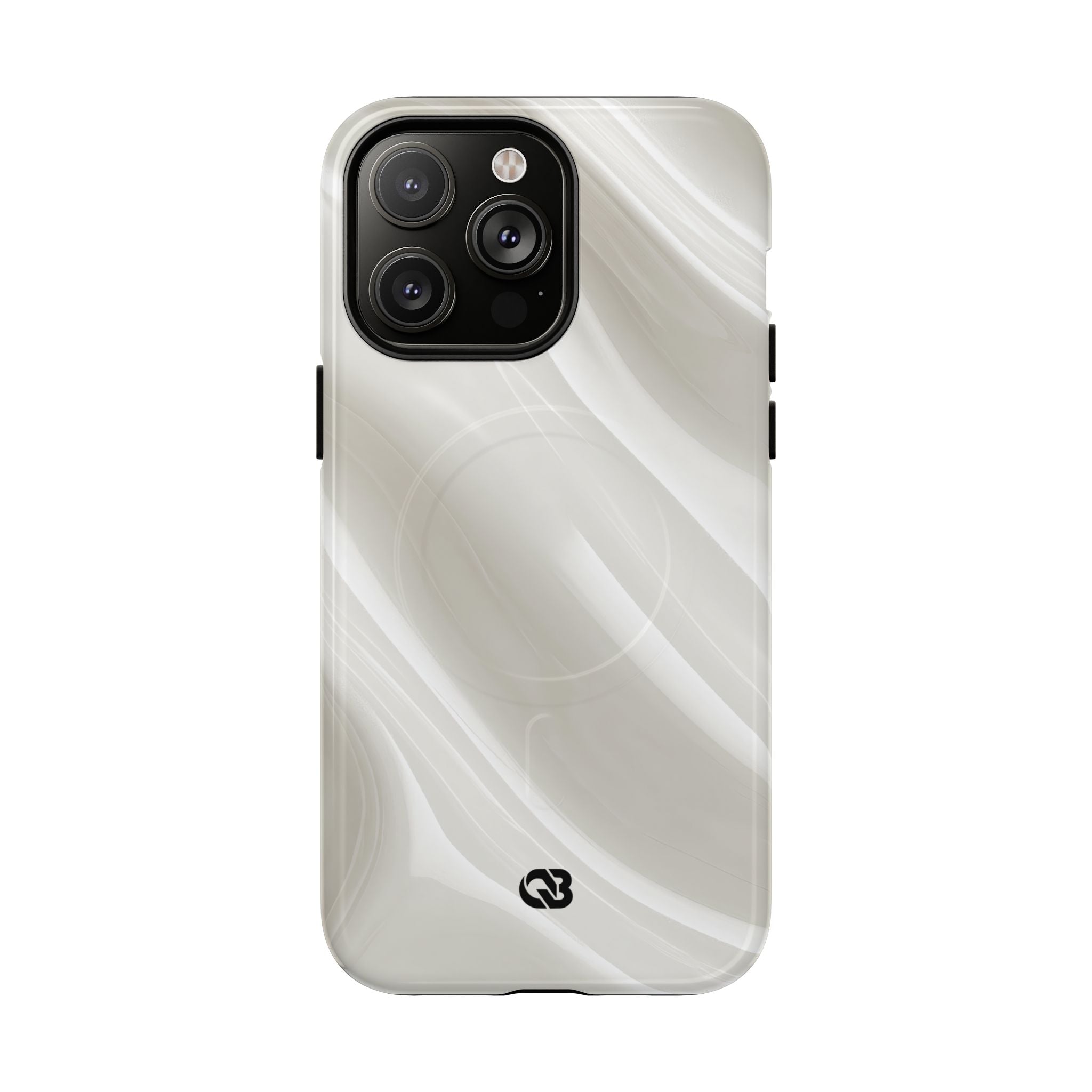 White Tough 2.0 Magsafe Phone Case for iPhone - Polished Ivory Wave