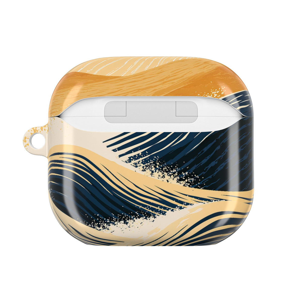 Golden Horizon Waves · Hard Case for AirPods & AirPods Pro · Blue