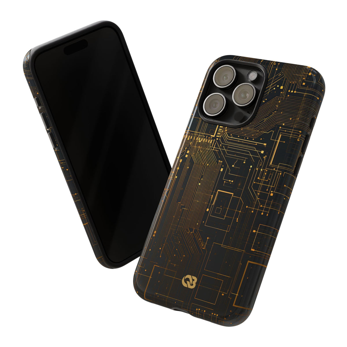 Gold Tough Phone Case for iPhone - Amber Core Mainframe