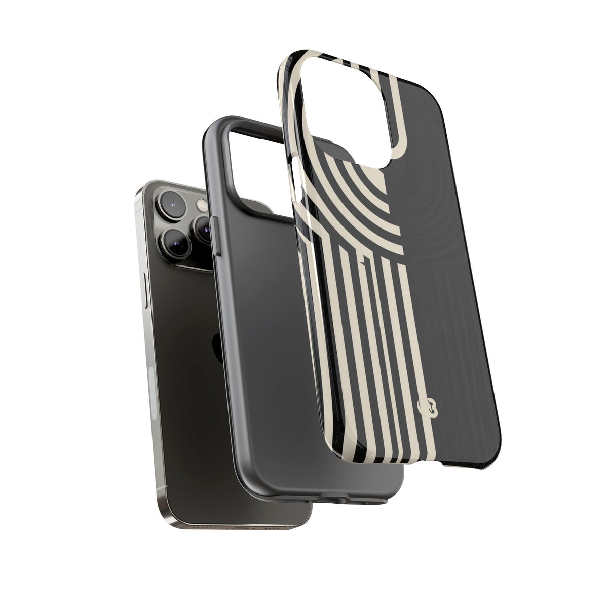 Beige Tough Phone Case for iPhone - Monolith Ivory Signal