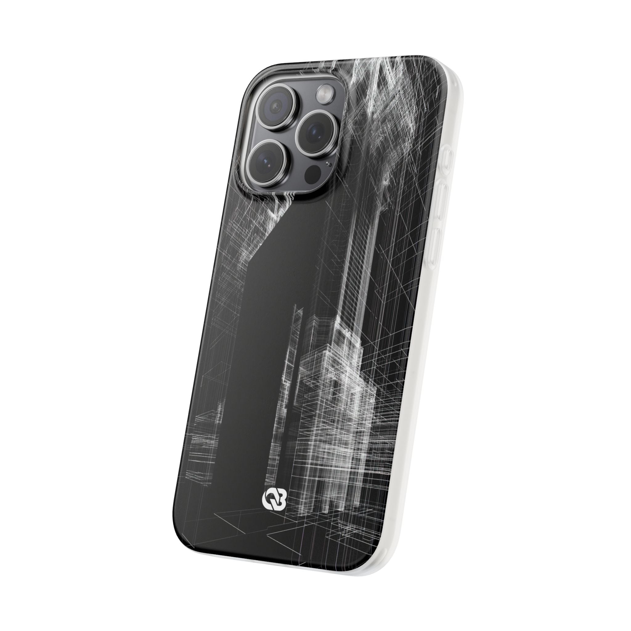Black Lite Phone Case for iPhone - Ghost Urban Wireframe