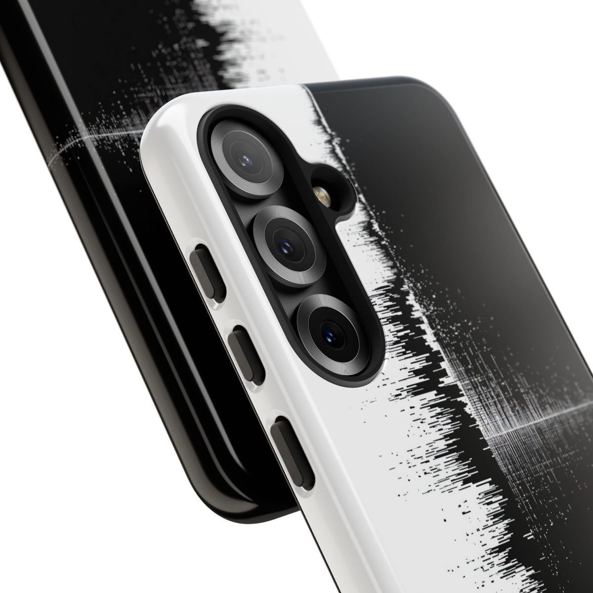 Black Tough Phone Case for Samsung - Static Signal Split