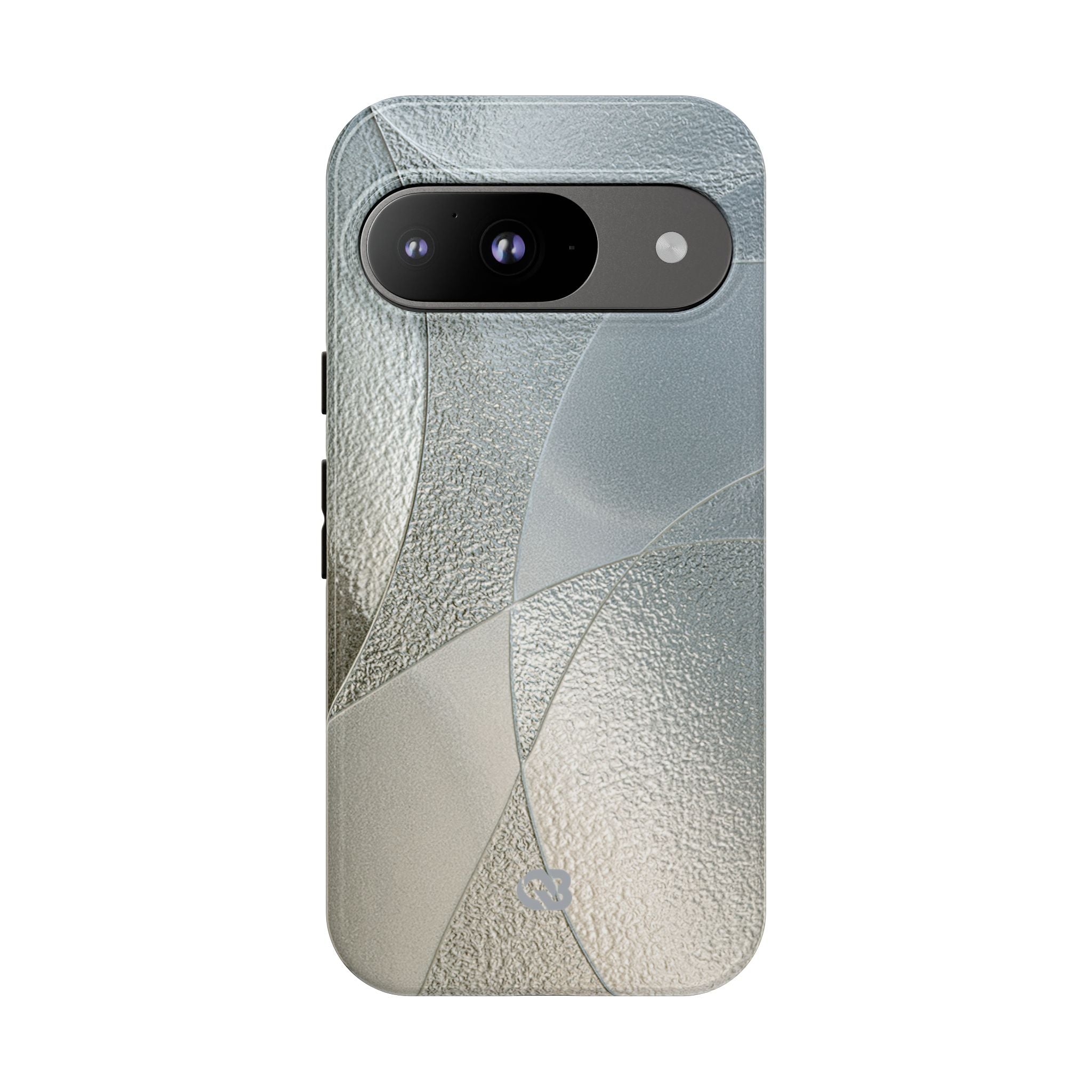 Silver Tough Phone Case for Google Pixel -Frosted Silver Mosaic