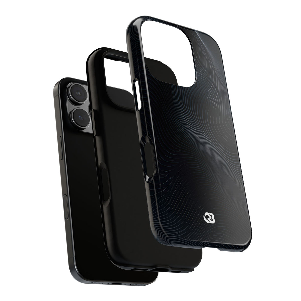 Black Tough Phone Case for iPhone - Obsidian Ridge Flux