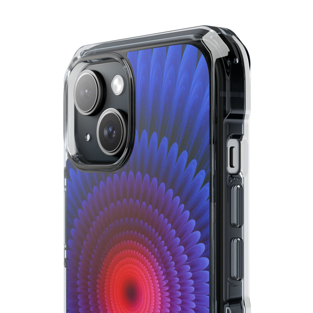 Radial Spectrum Bloom · Clear Impact Magnetic Phone Case for iPhone · Blue
