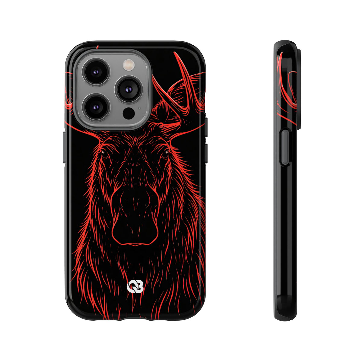 Nordic Moose Contour · Tough Phone Case for iPhone · Red
