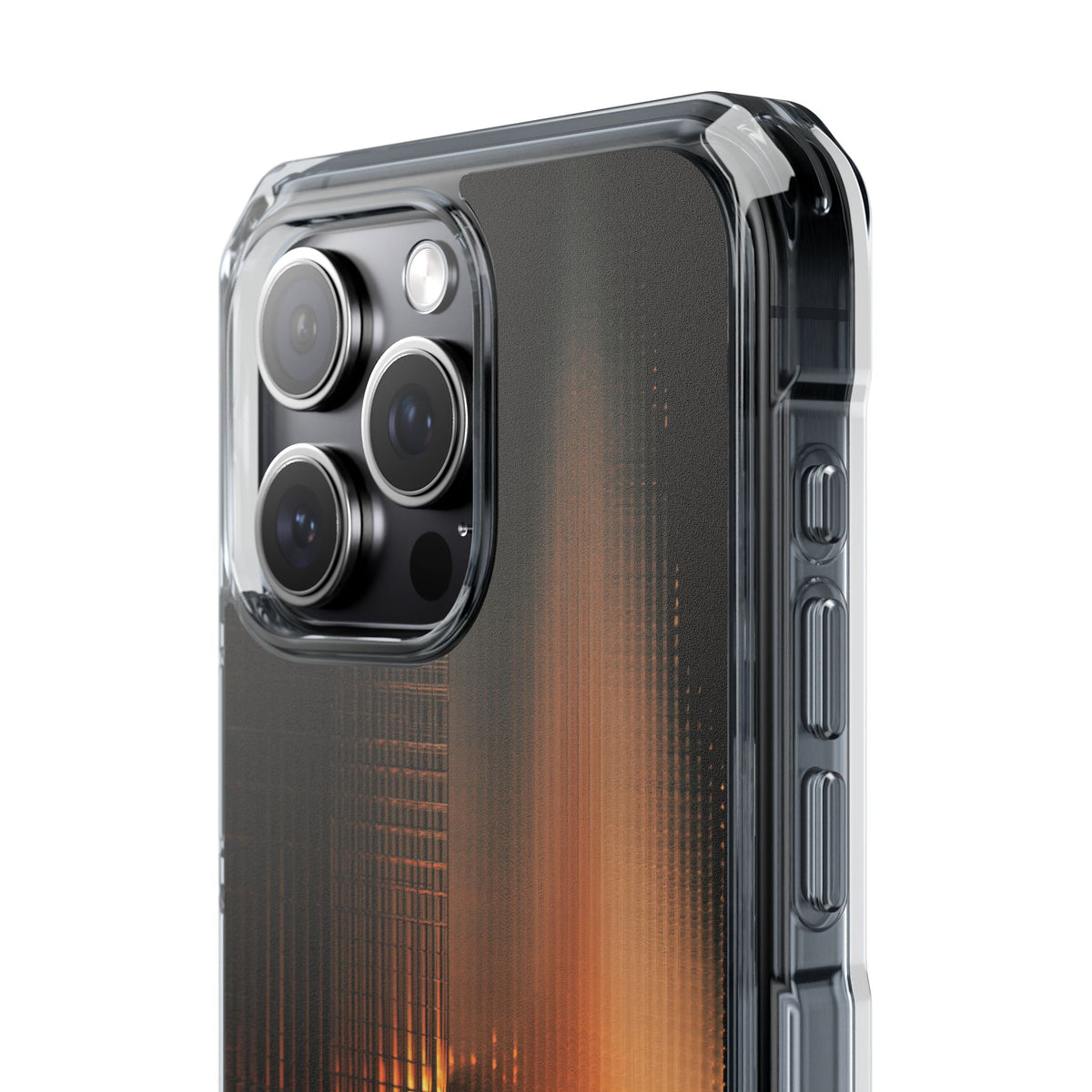 Luminous Grid · Clear Impact Magnetic Phone Case for iPhone · Black