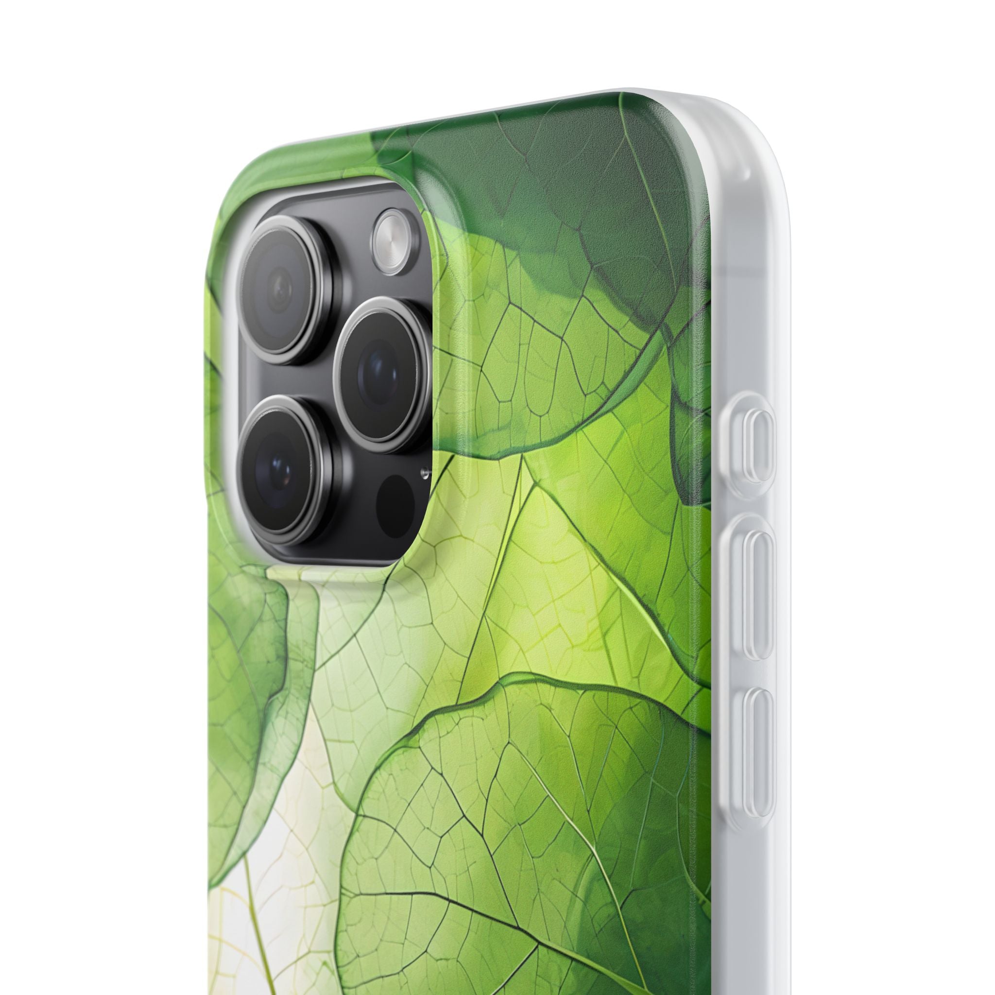 Emerald Leaf Veins · Soft Phone Case for iPhone