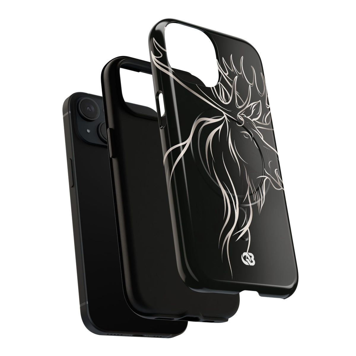 Nordic Moose Contour · Tough 2.0 Magnetic Phone Case for iPhone · Black