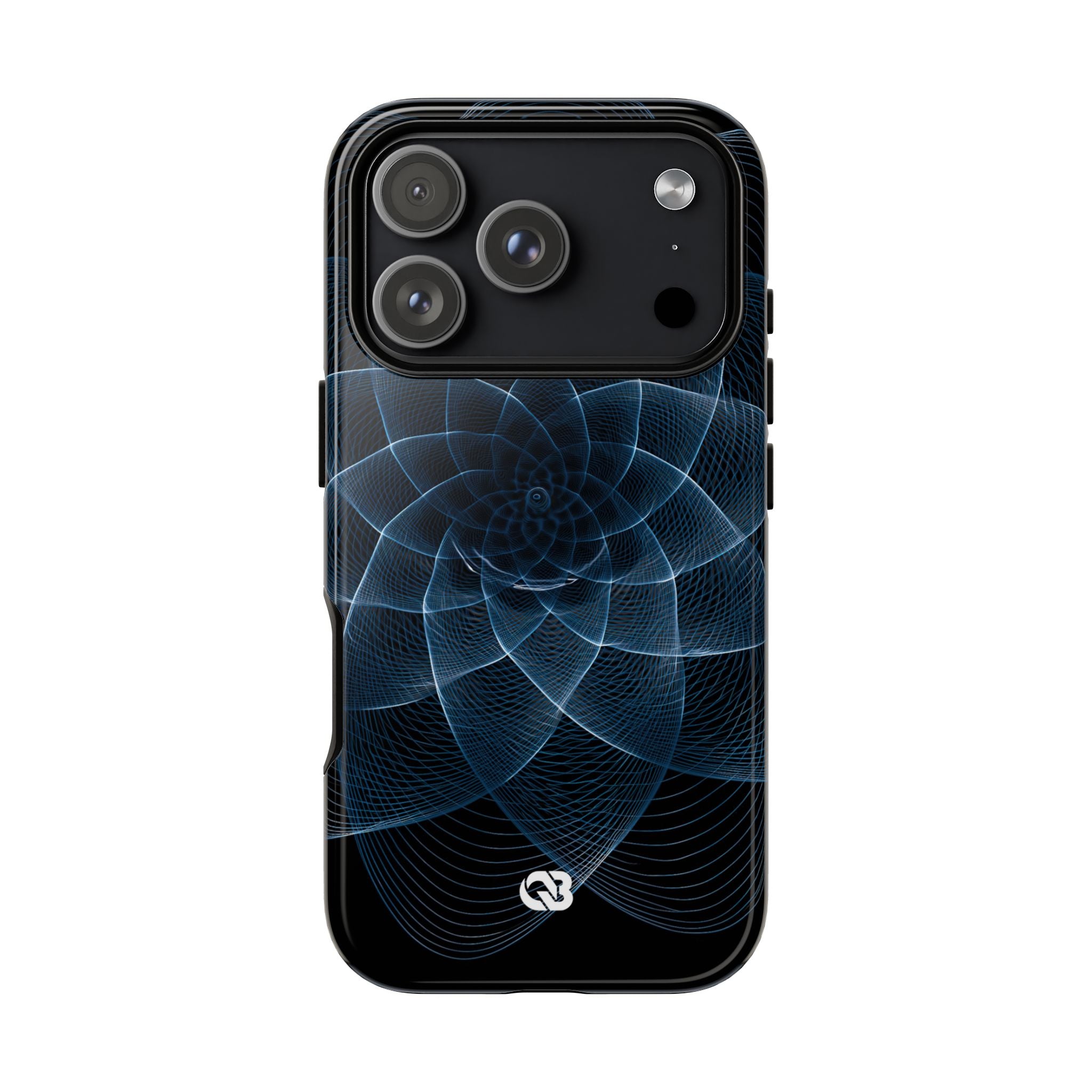 Blue Tough Phone Case for iPhone - Cobalt Geometric Bloom