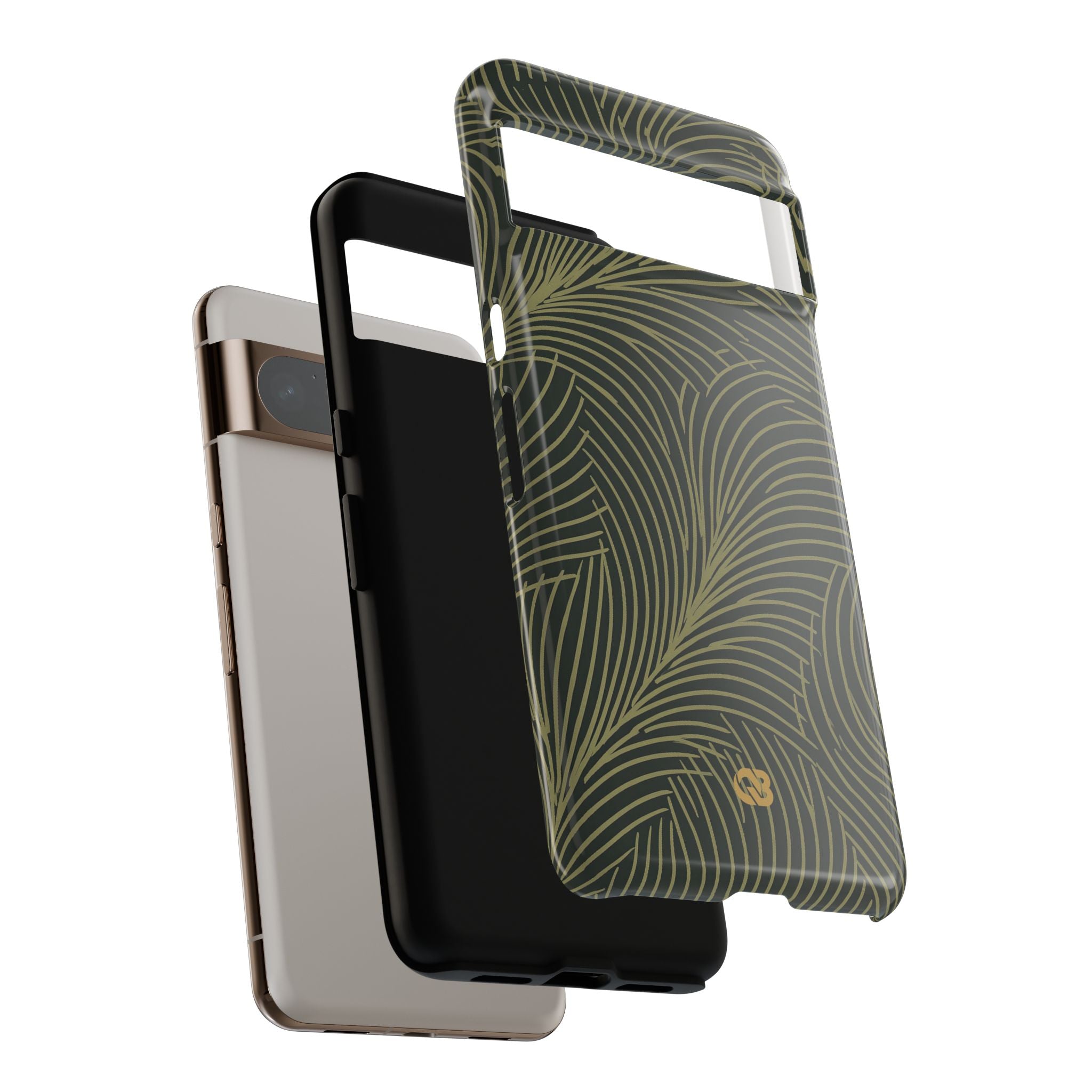 Green Tough Phone Case for Google Pixel - Dark Olive Plume