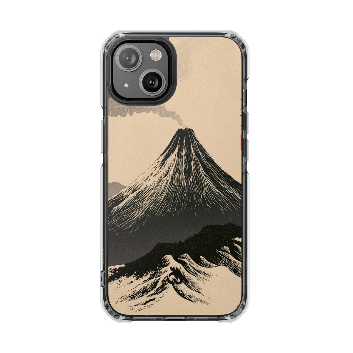 Beige Impact MagSafe Phone Case for iPhone - Obsidian Ink Summit
