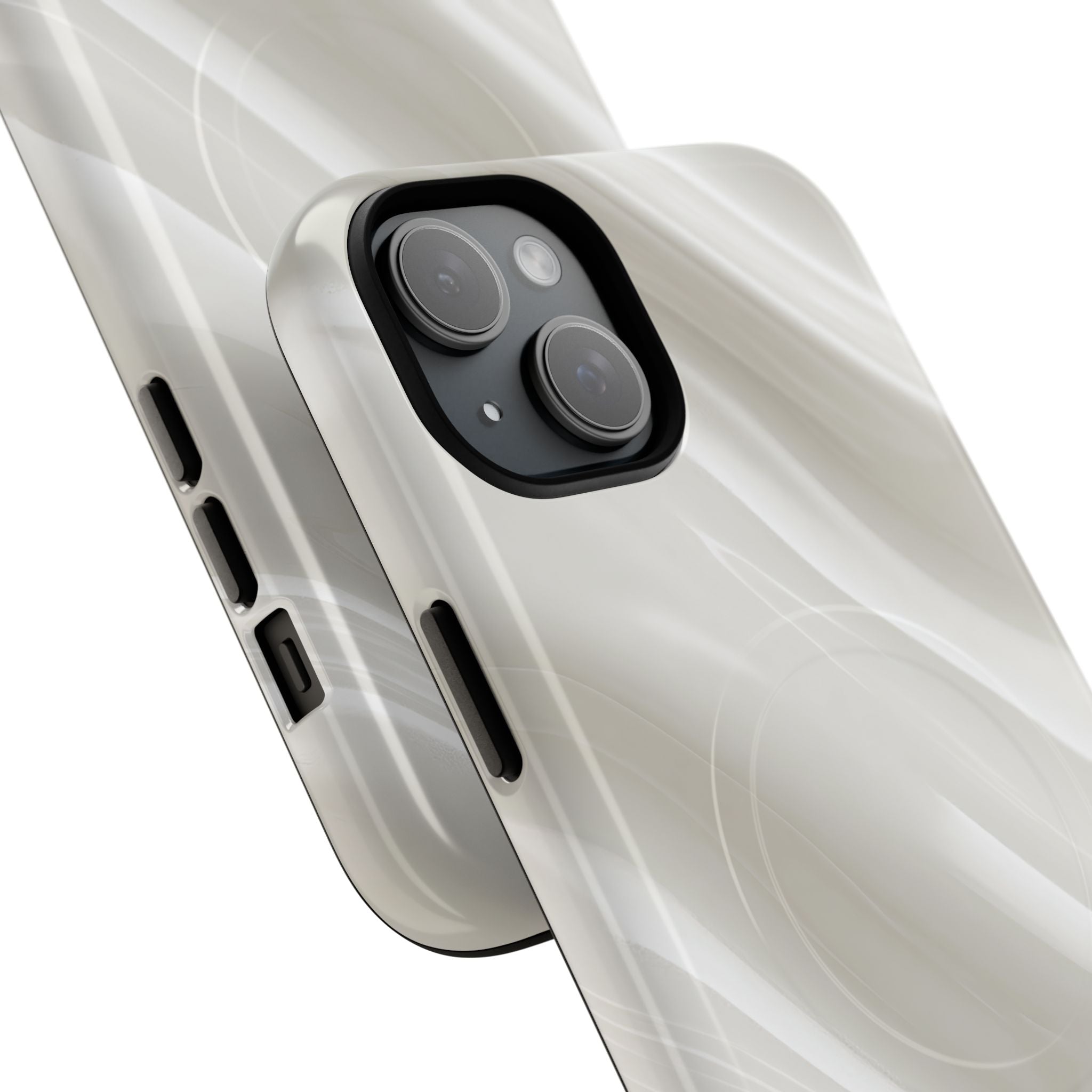 White Tough 2.0 Magsafe Phone Case for iPhone - Polished Ivory Wave