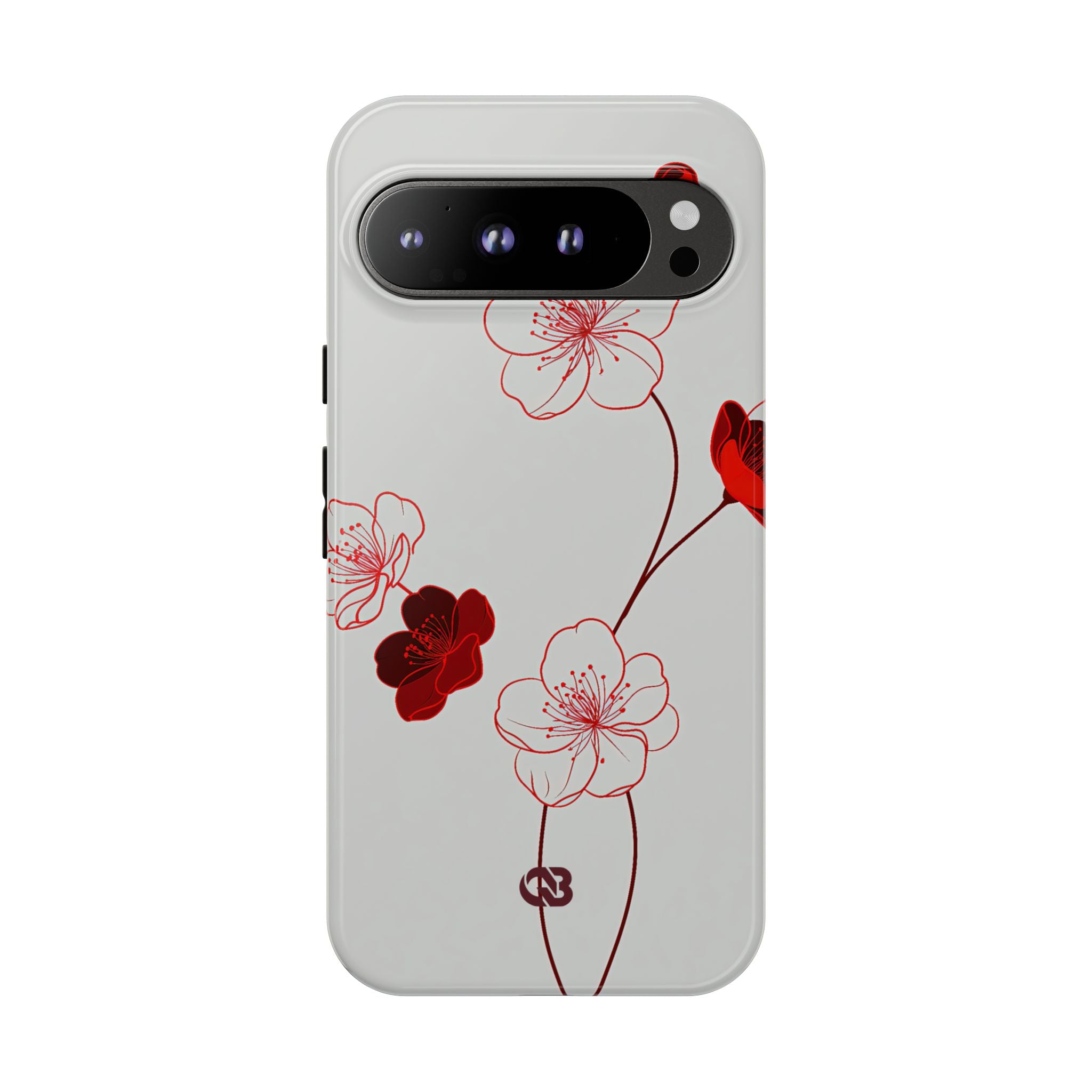 Red Tough Phone Case for Google Pixel - Kyoto Ember Bloom