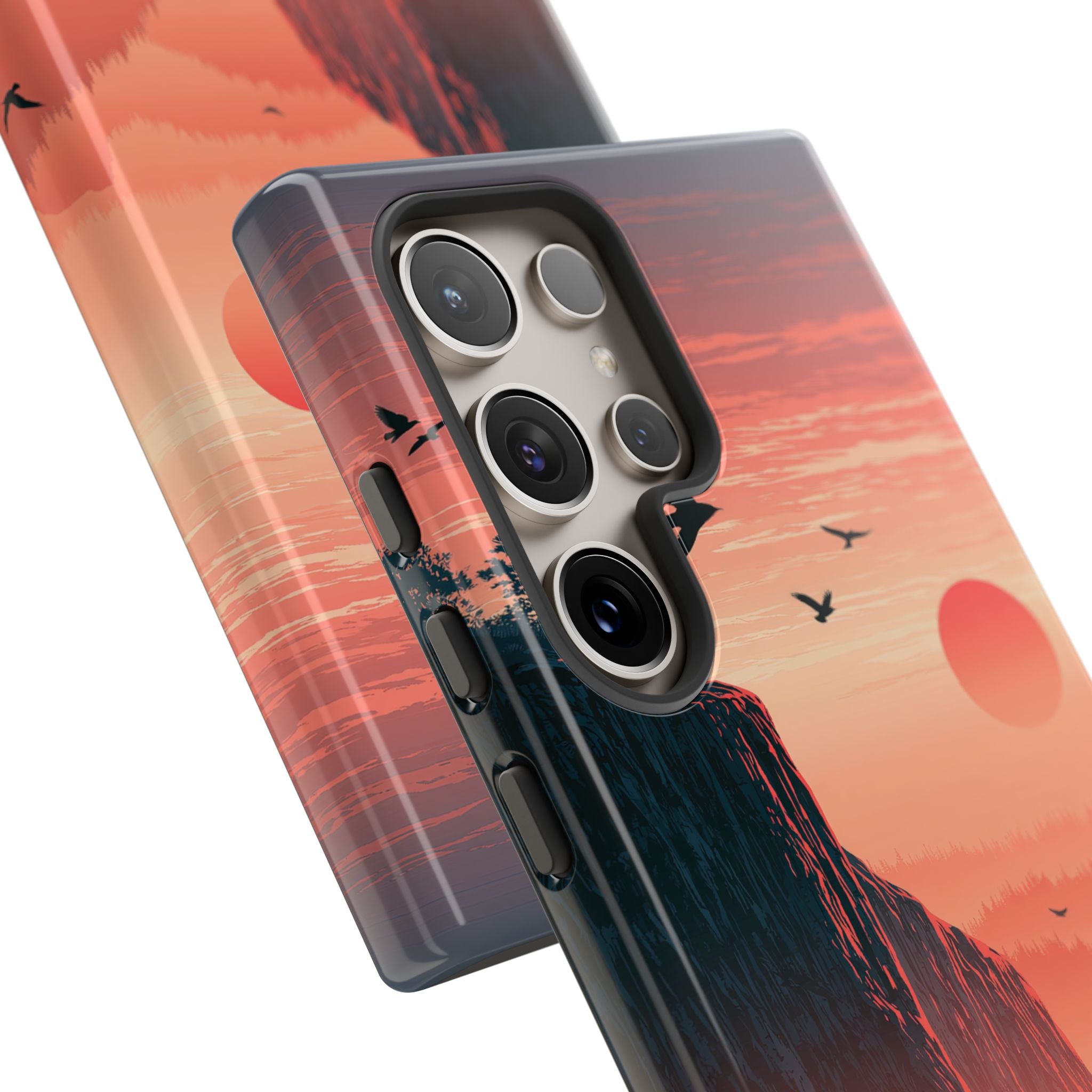 Orange Tough Phone Case for Samsung - Crimson Ridge Flight
