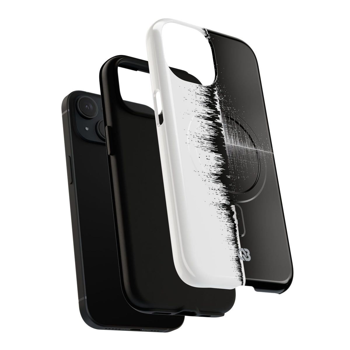 Black Tough 2.0 Magsafe Phone Case for iPhone - Static Signal Split