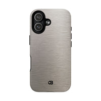 Grey Tough 2.0 Magsafe Phone Case for iPhone - Brushed Nickel Linen