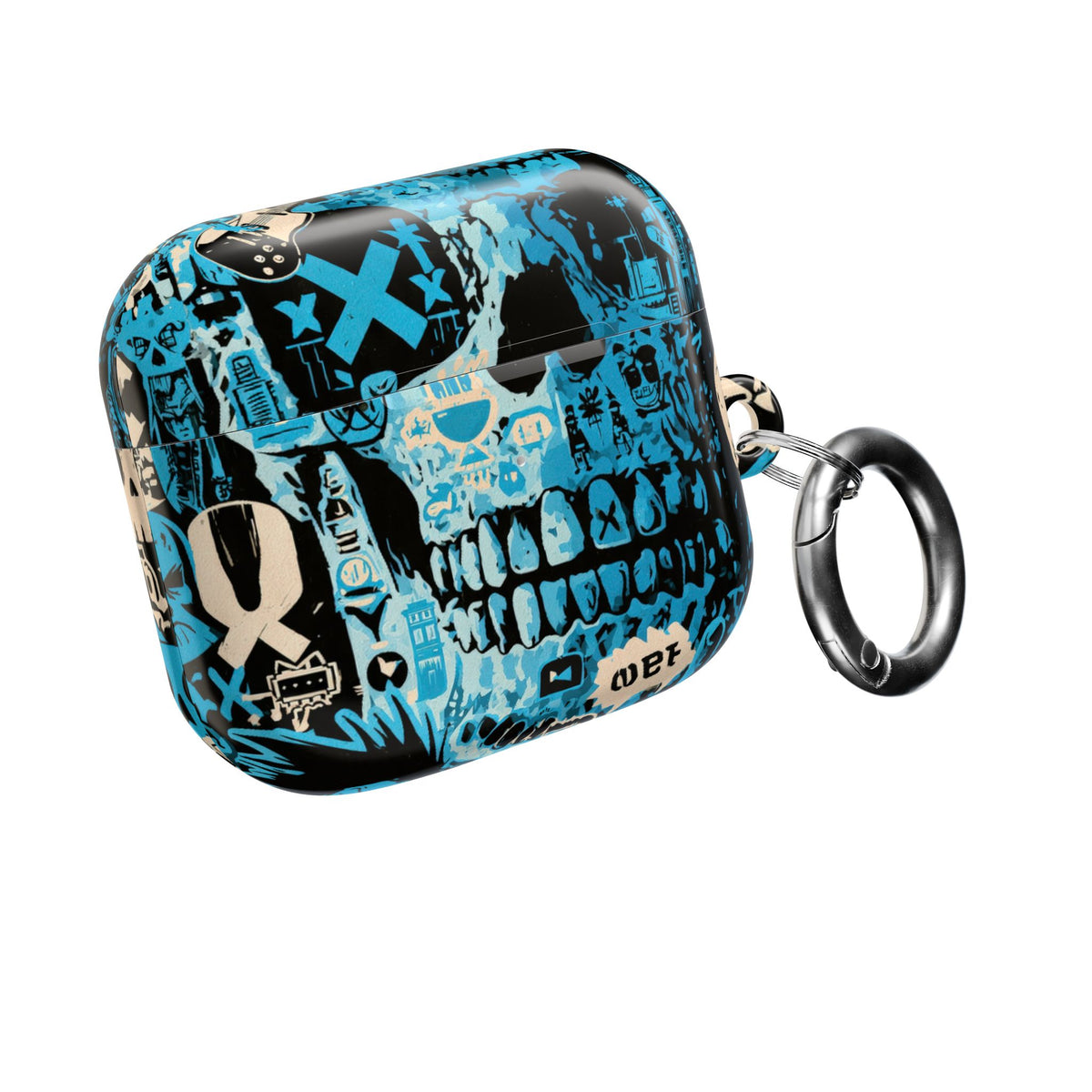 Electric Skull Graffiti · Hard Case for AirPods & AirPods Pro · Blue