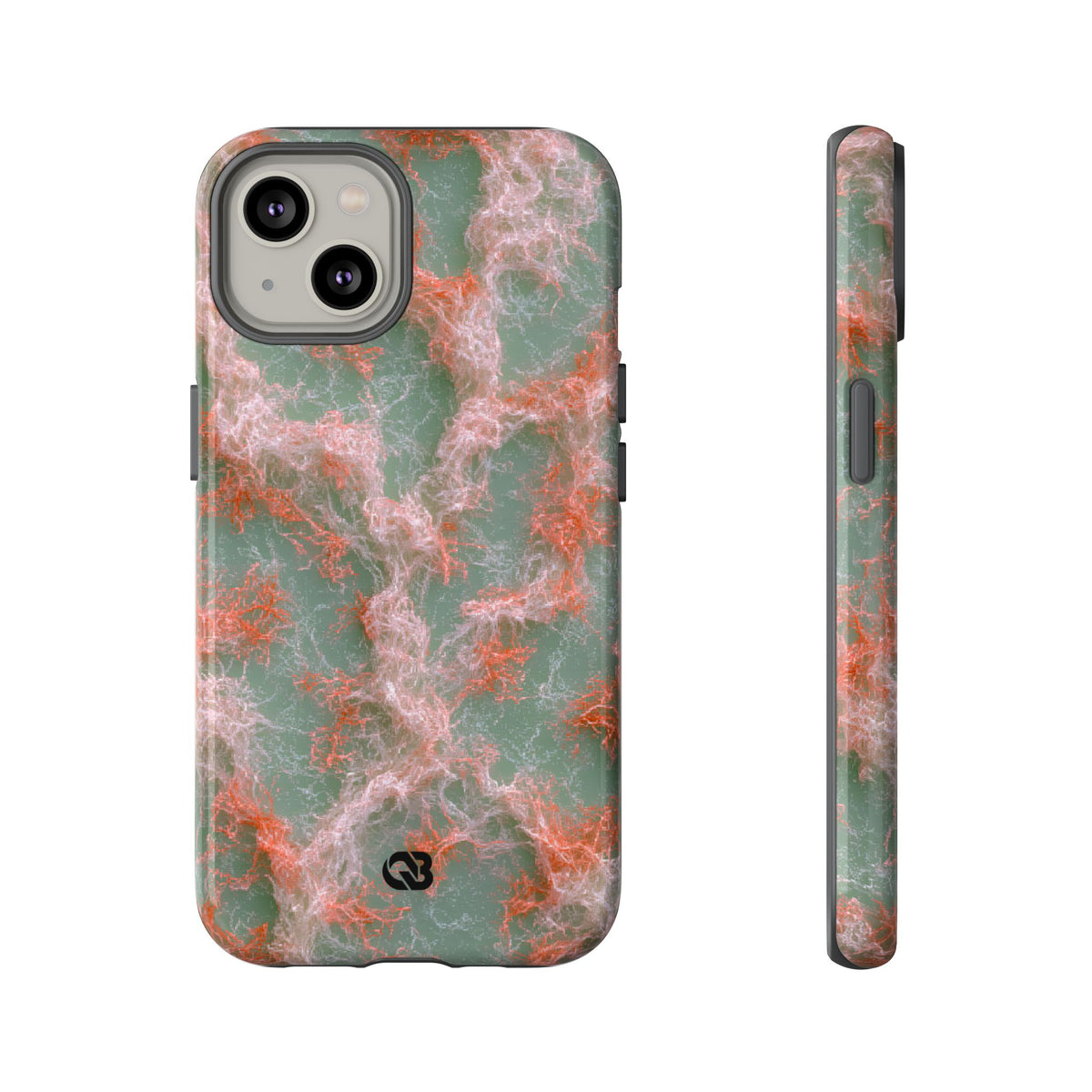 Coral Pixel Matrix · Tough Phone Case for iPhone · Green