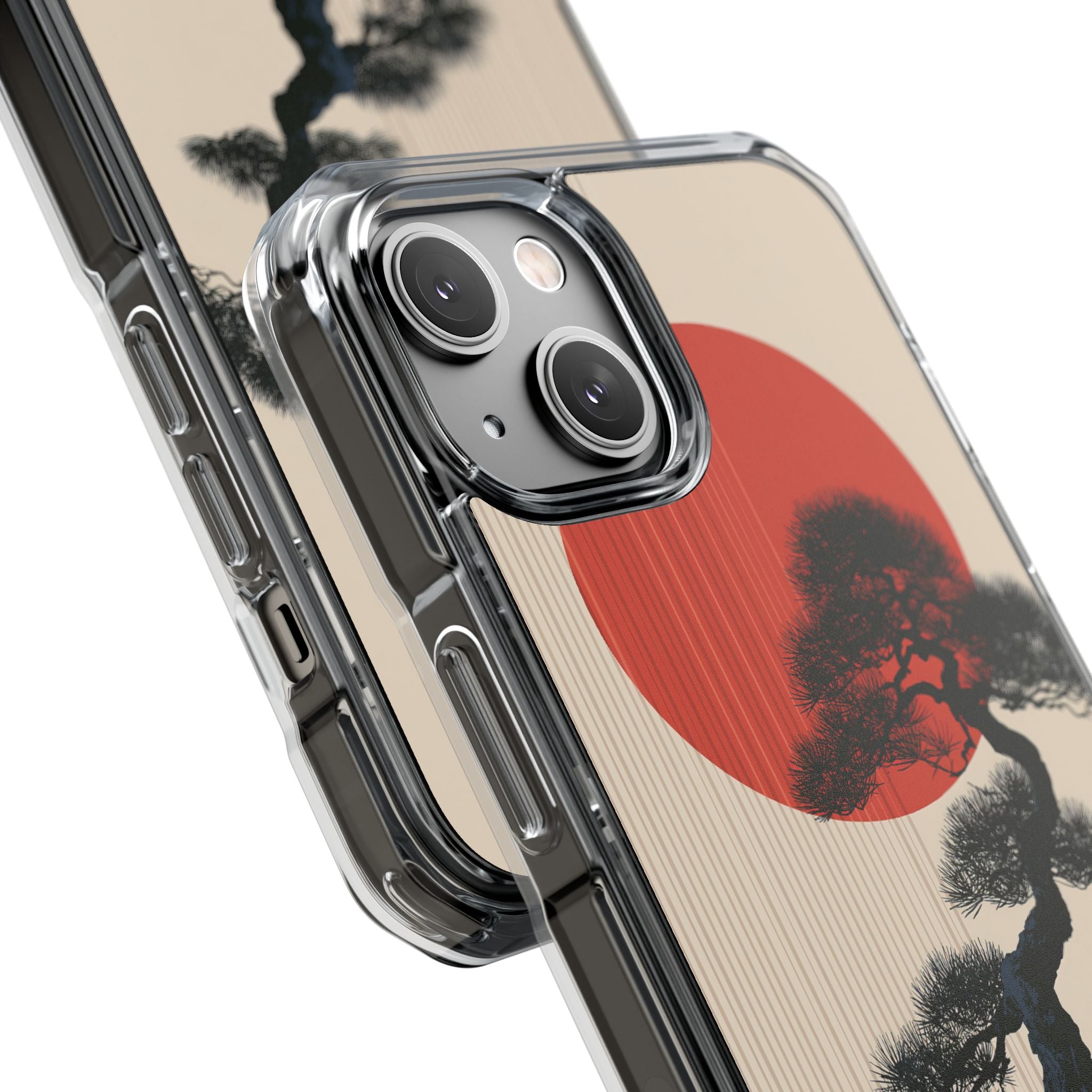 Beige Impact MagSafe Phone Case for iPhone - Kyoto Crimson Pine