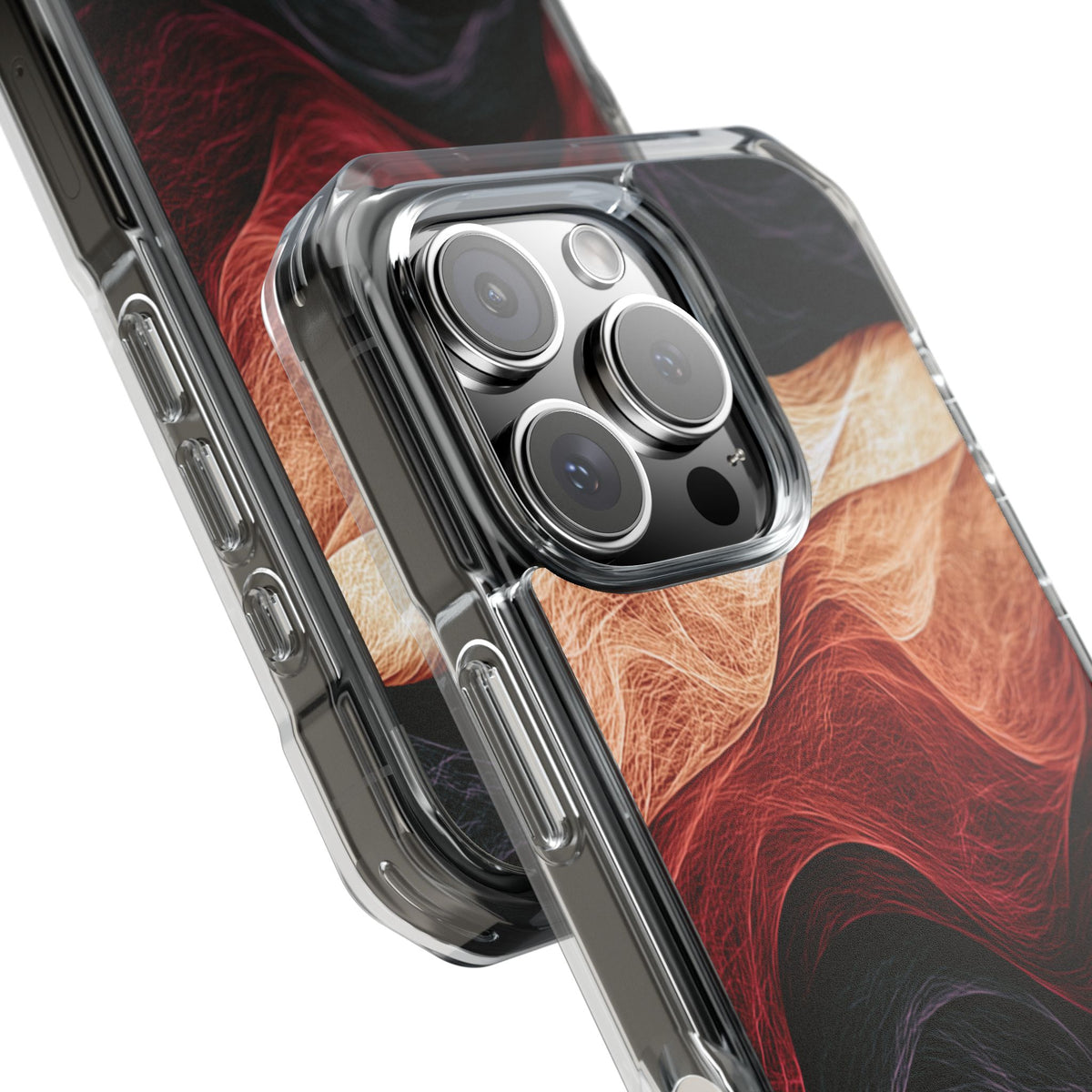 Ember Wave Dispersion · Clear Impact Magnetic Phone Case for iPhone · Red