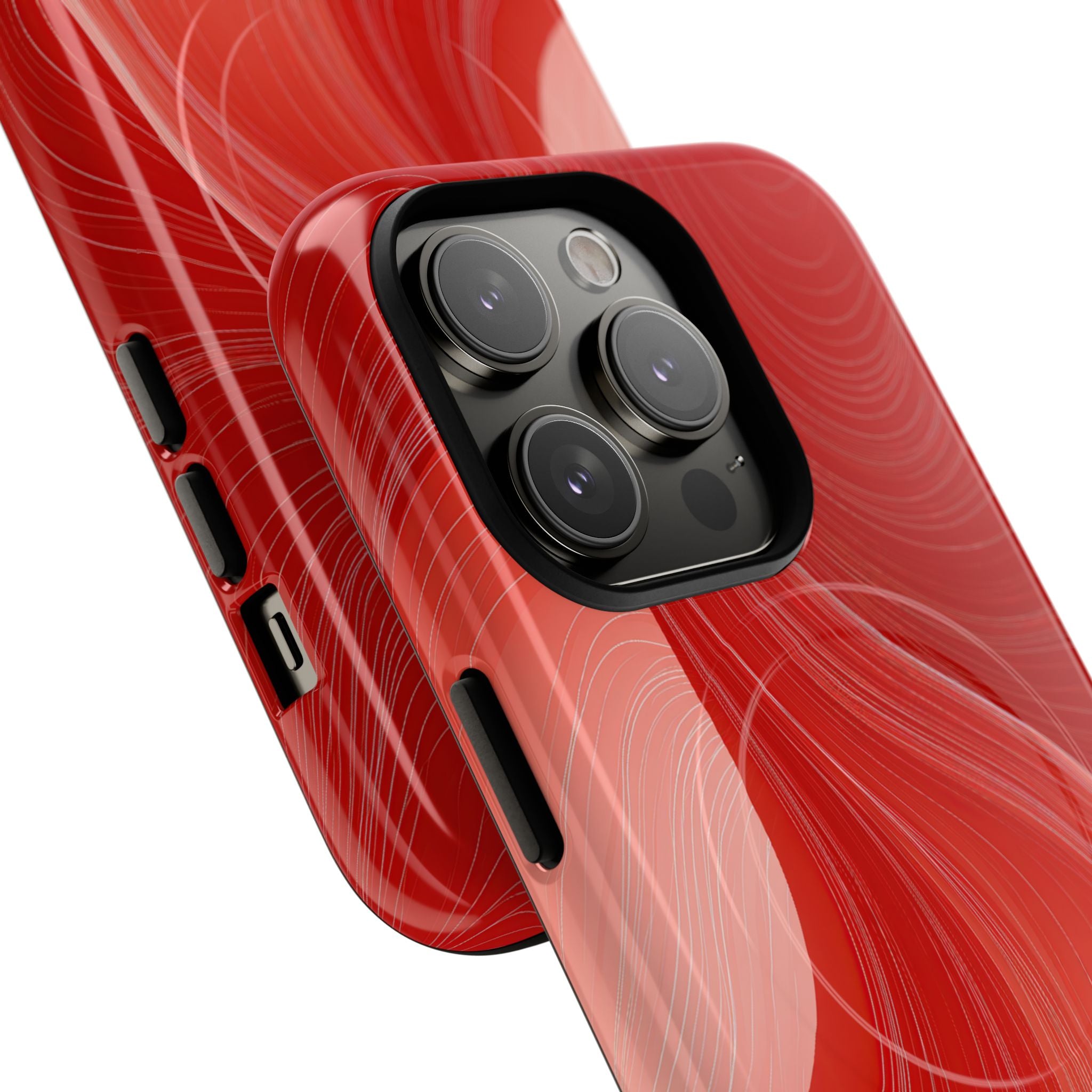Red Tough 2.0 Magsafe Phone Case for iPhone - Crimson Silk Strands