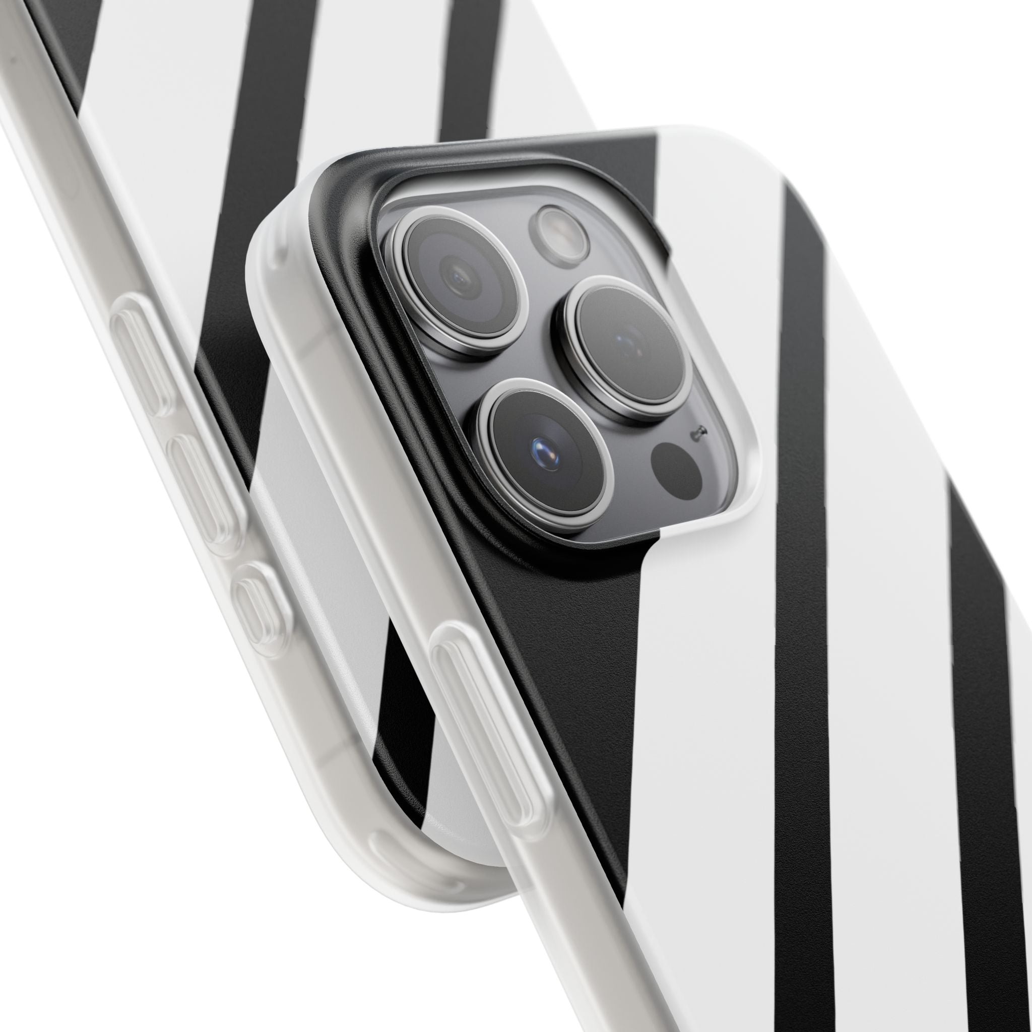Obsidian White Bars · Soft Handyhülle für iPhone