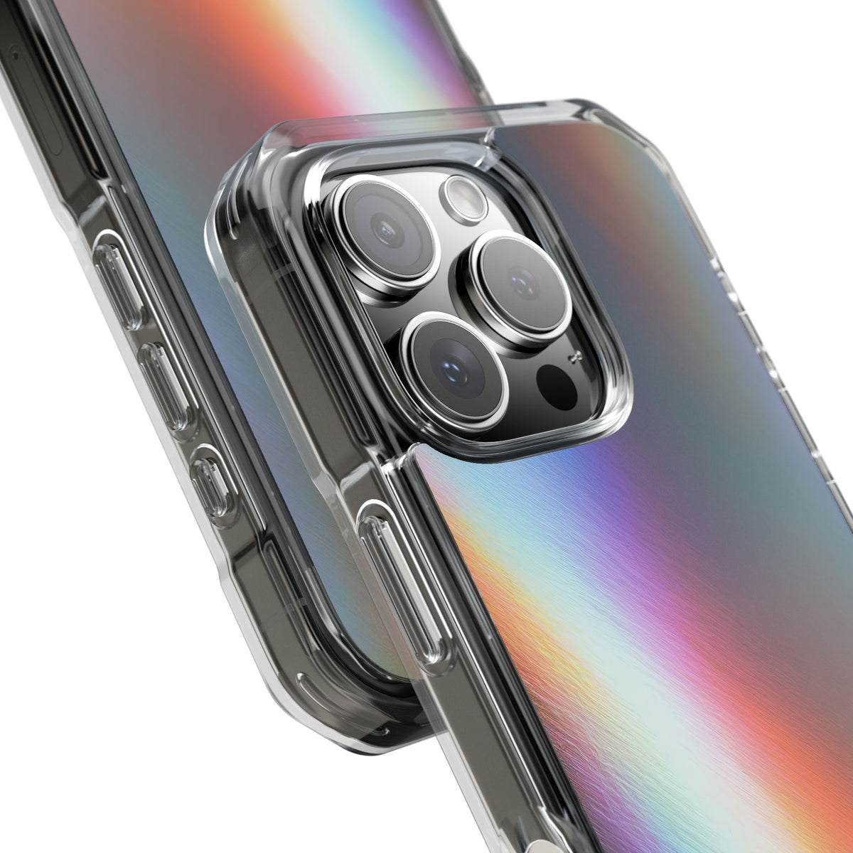 Prismatic Ray · Clear Impact Magnetic Phone Case for iPhone · Blue